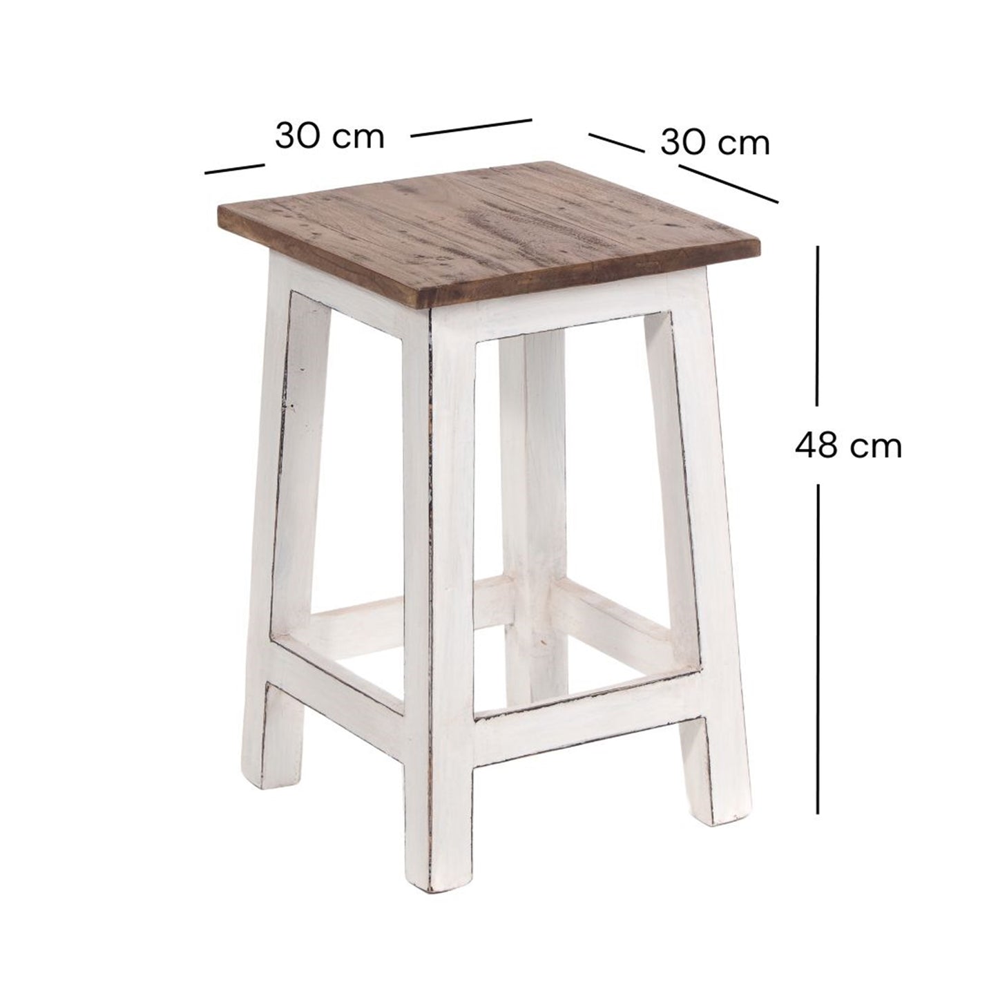 Sitzhocker MADERO | 48x30cm(HxB), Recyclingholz, Holzhocker, Hocker