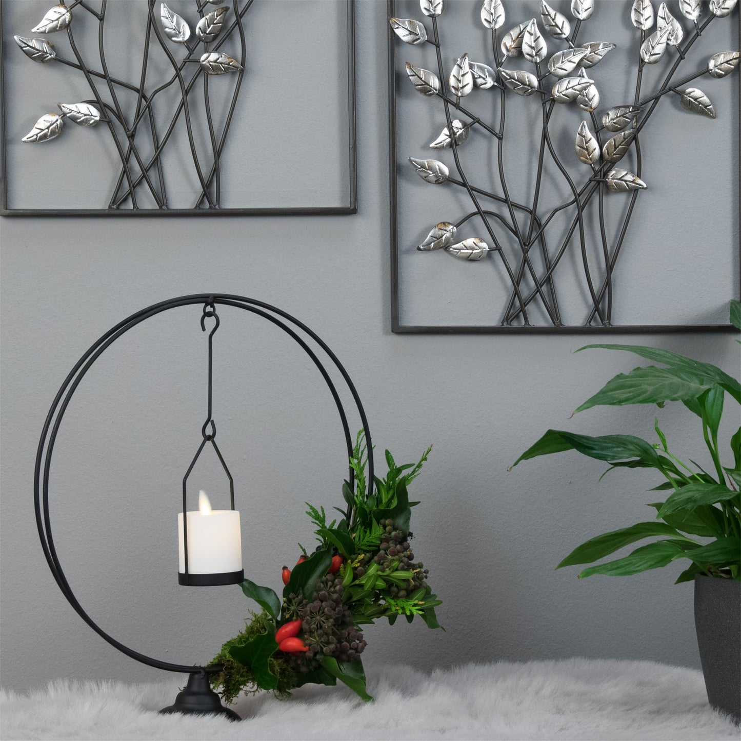 RUNDER KERZENHALTER "MANILA" | 35 cm, Metall | Kerzenständer