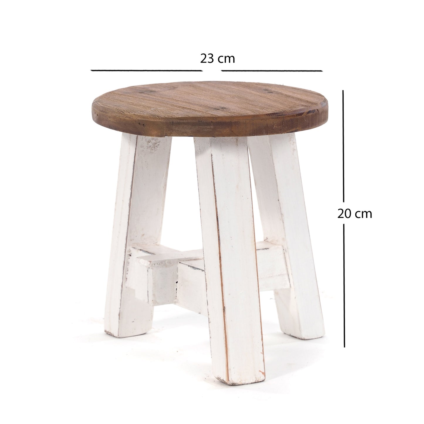 DEKO HOCKER "BERN" | rund, 23,5x20,5 cm (HxB), Mahagoni | Schemel