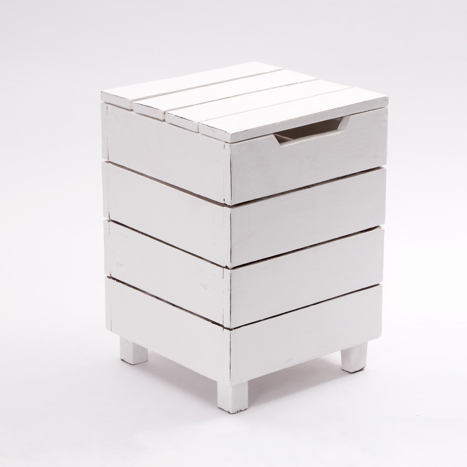 HOCKER "STORAGE 50" | 50x35cm (HxB), Altholz | Wäschebox