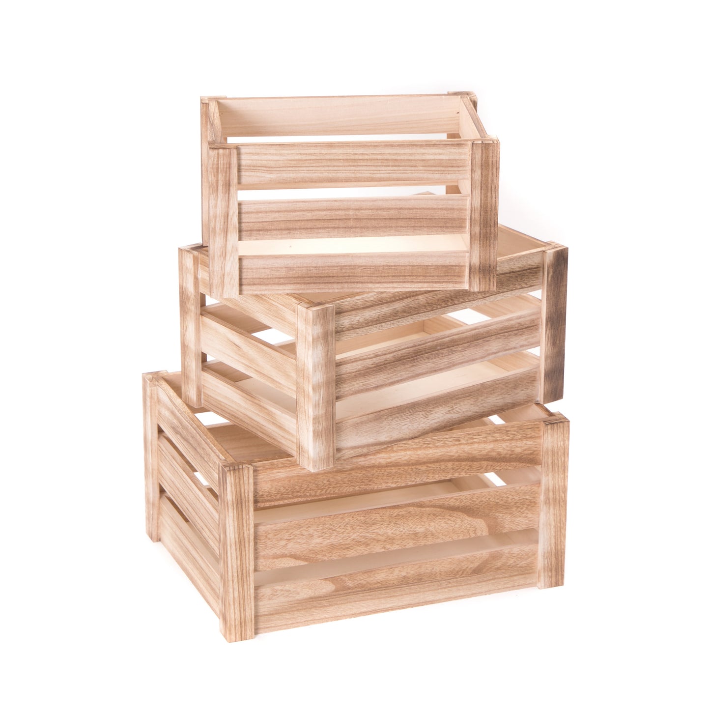 HOLZKISTEN SET "PURA" | natur, 3-teilig | Dekokisten Set