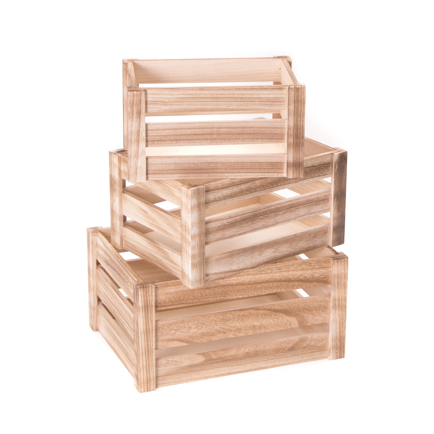 HOLZKISTEN SET "PURA" | natur, 3-teilig | Dekokisten Set