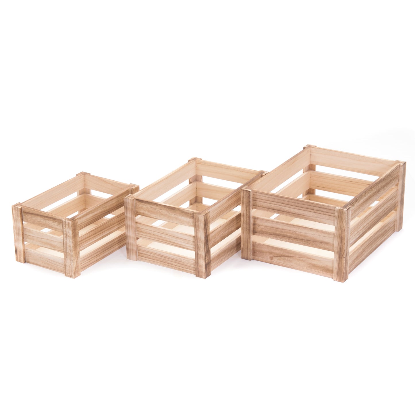 HOLZKISTEN SET "PURA" | natur, 3-teilig | Dekokisten Set