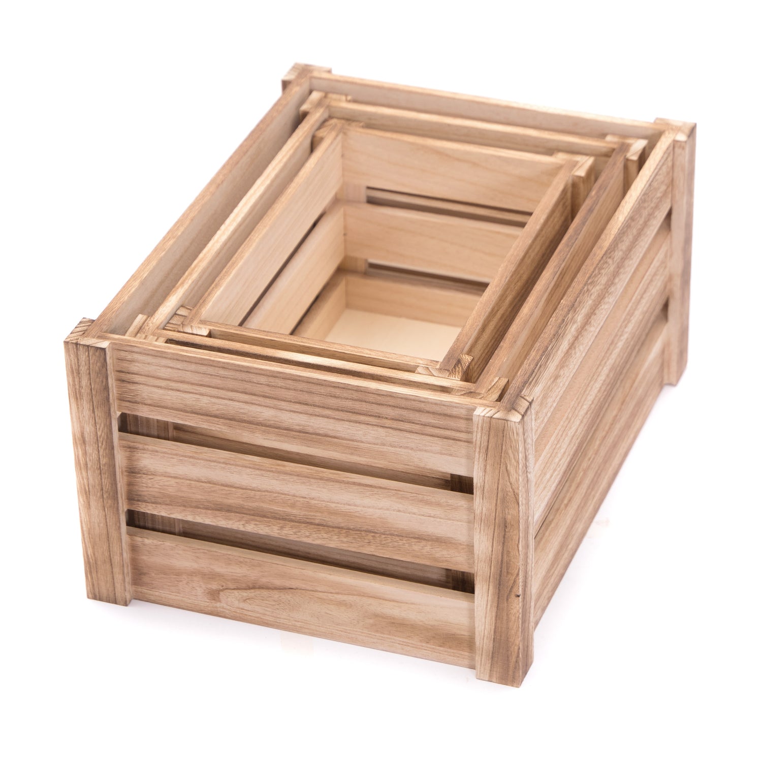 HOLZKISTEN SET "PURA" | natur, 3-teilig | Dekokisten Set