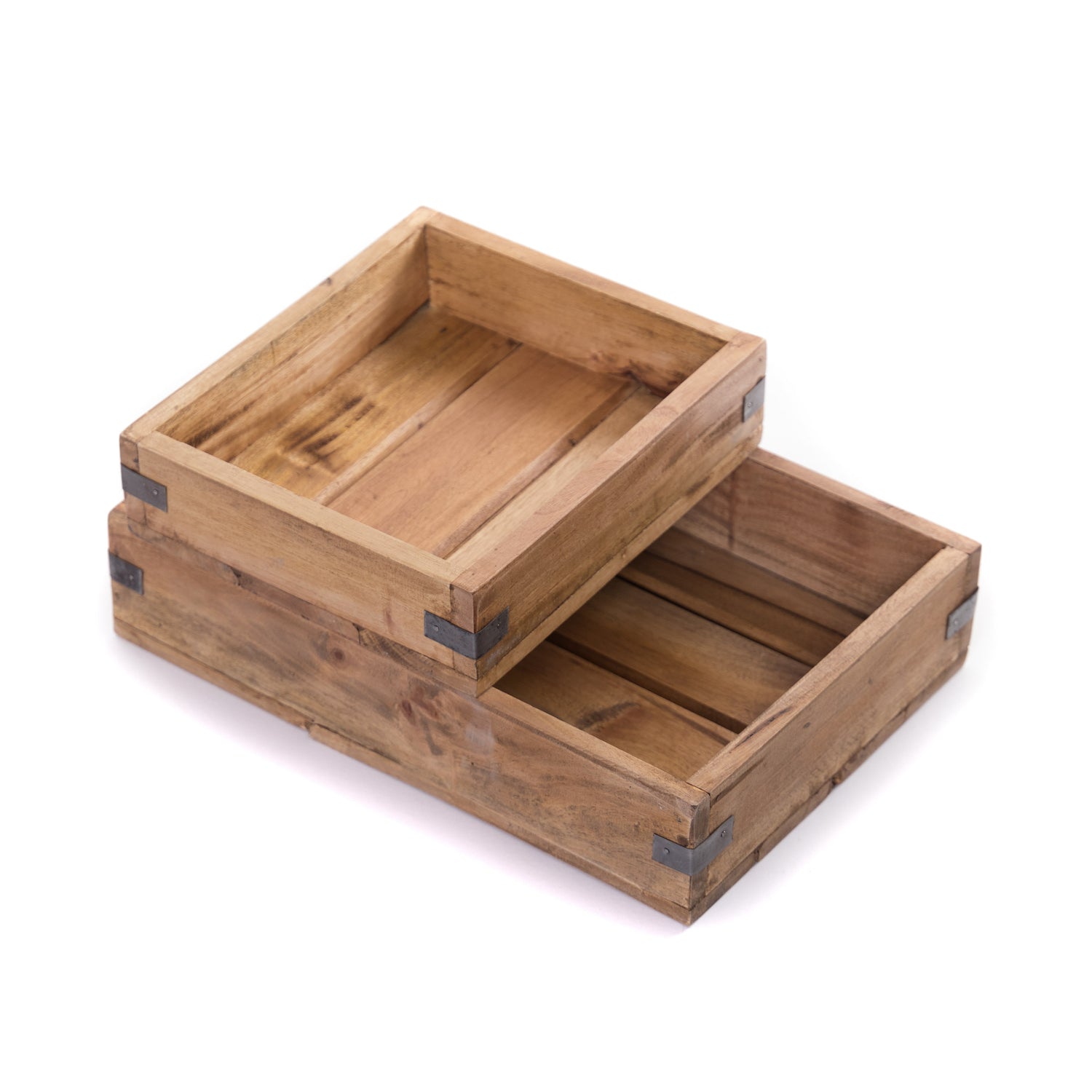 AUFBEWAHRUNGSKISTE "TRAYS" | 2-teilig, Mahagoni | Organizer