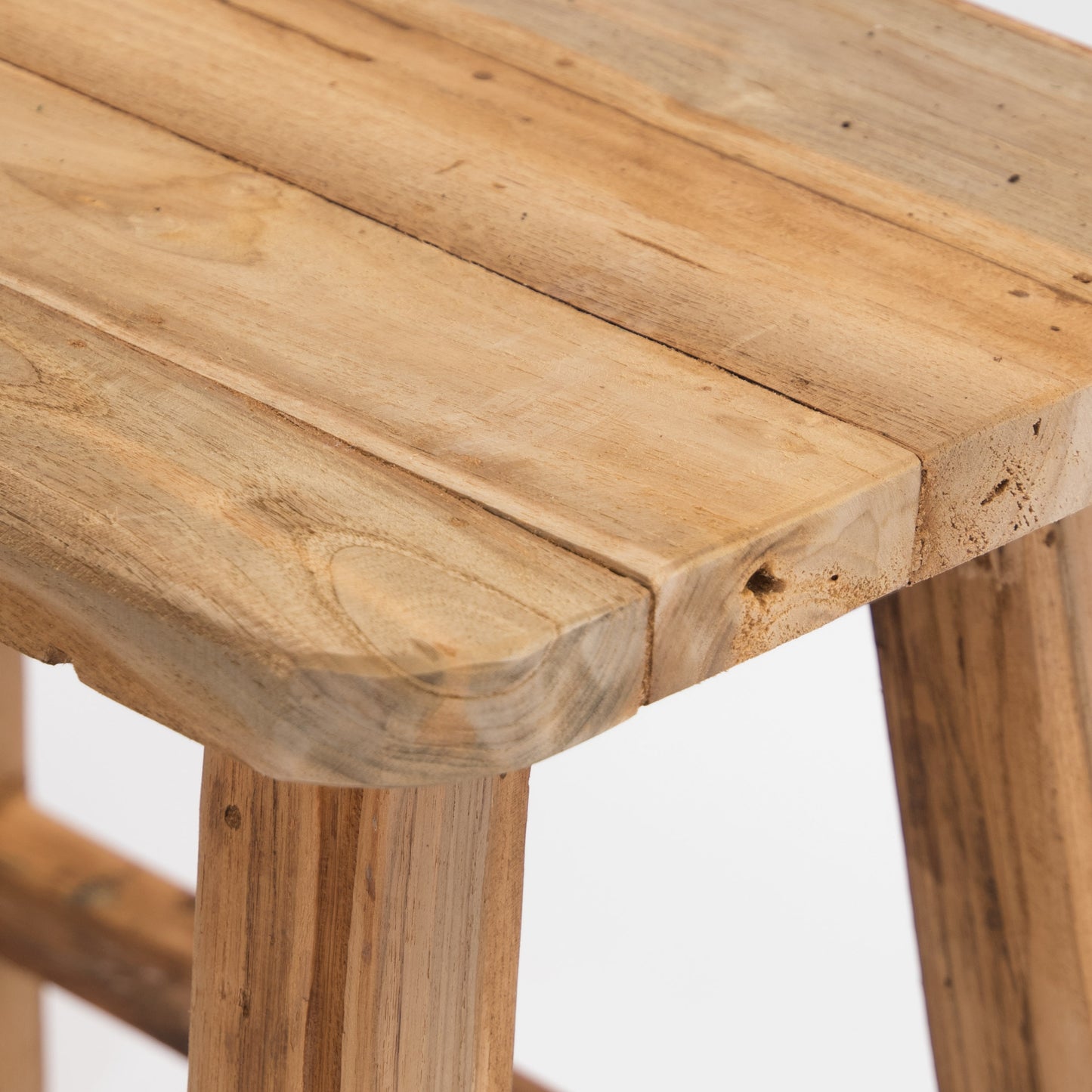 HOLZ HOCKER "PUERTO" | Teak, 50 cm | Schemel, Blumenhocker