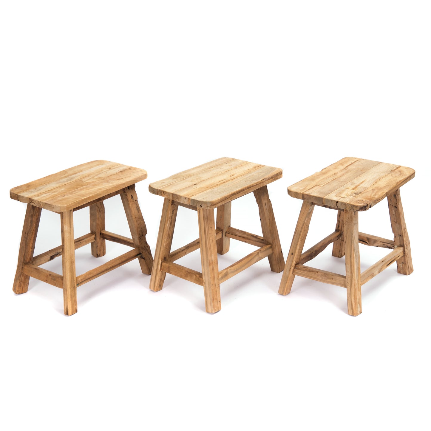 HOLZ HOCKER "PUERTO" | Teak, 50 cm | Schemel, Blumenhocker