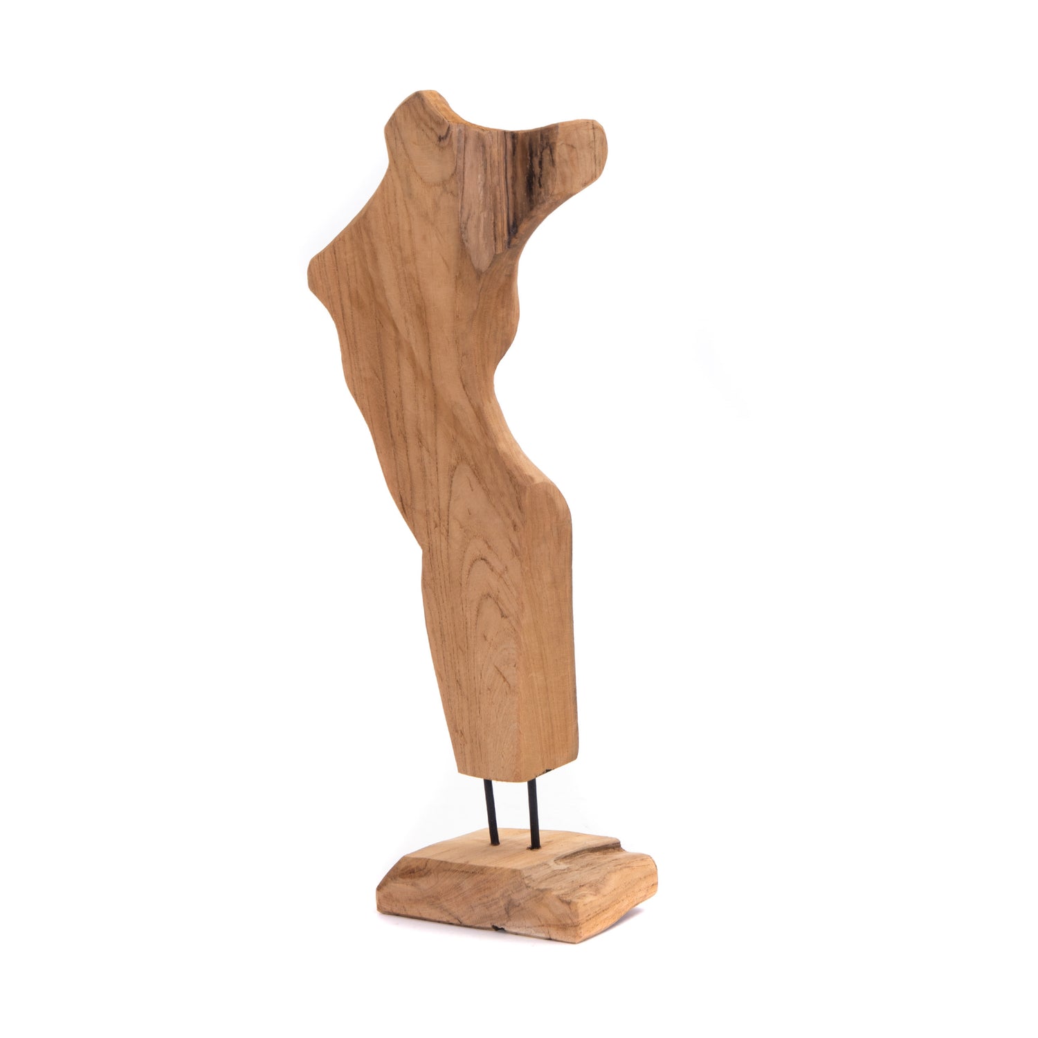 TEAK SKULPTUR "TORSO" | Teakholz, 57 cm | Weibliche Körper Statue
