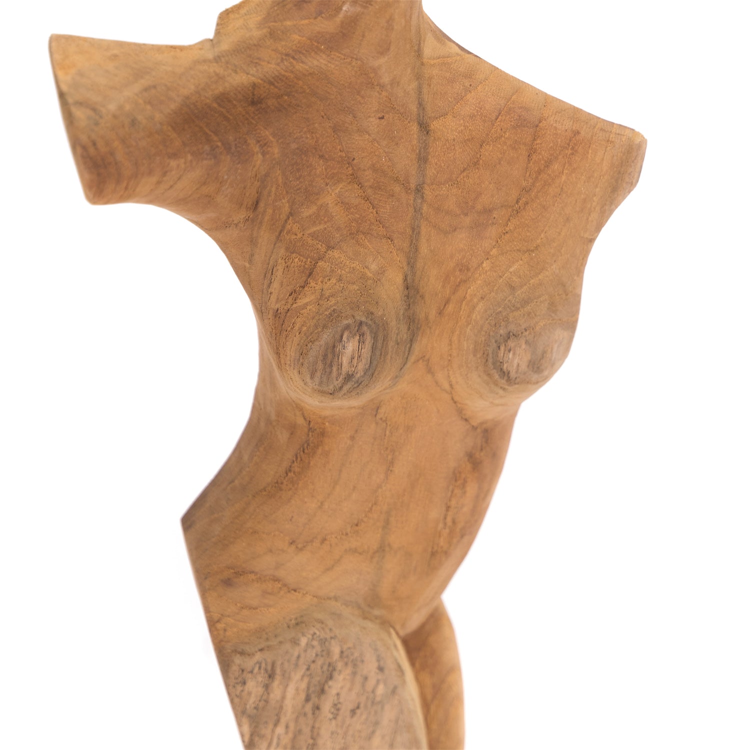 TEAK SKULPTUR "TORSO" | Teakholz, 57 cm | Weibliche Körper Statue