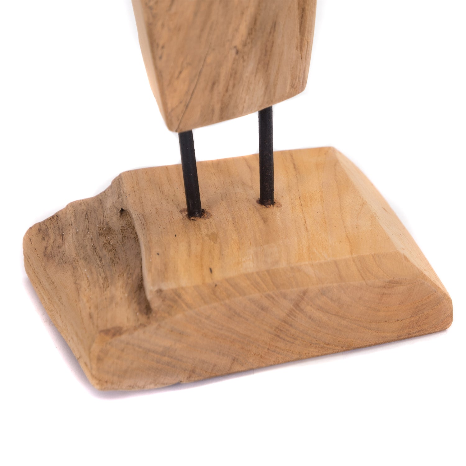 TEAK SKULPTUR "TORSO" | Teakholz, 57 cm | Weibliche Körper Statue
