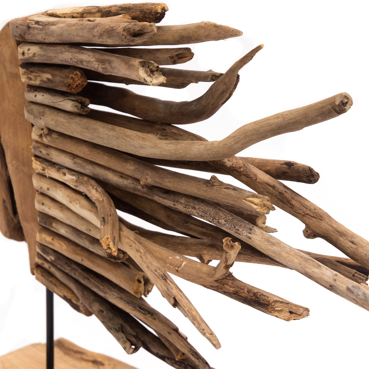 FISCH SKULPTUR "SEA" | 55 cm, Teakholz | Deko-Objekt Fisch, Holz Figur