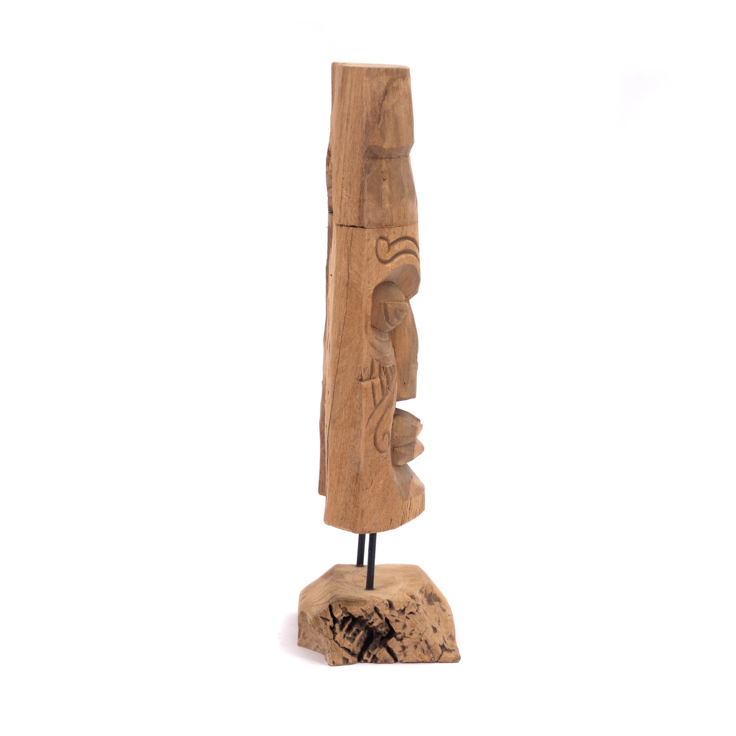 HOLZ SKULPTUR "TIKI" | Massivholz, 40 cm | Hawaii Tiki Deko Objekt