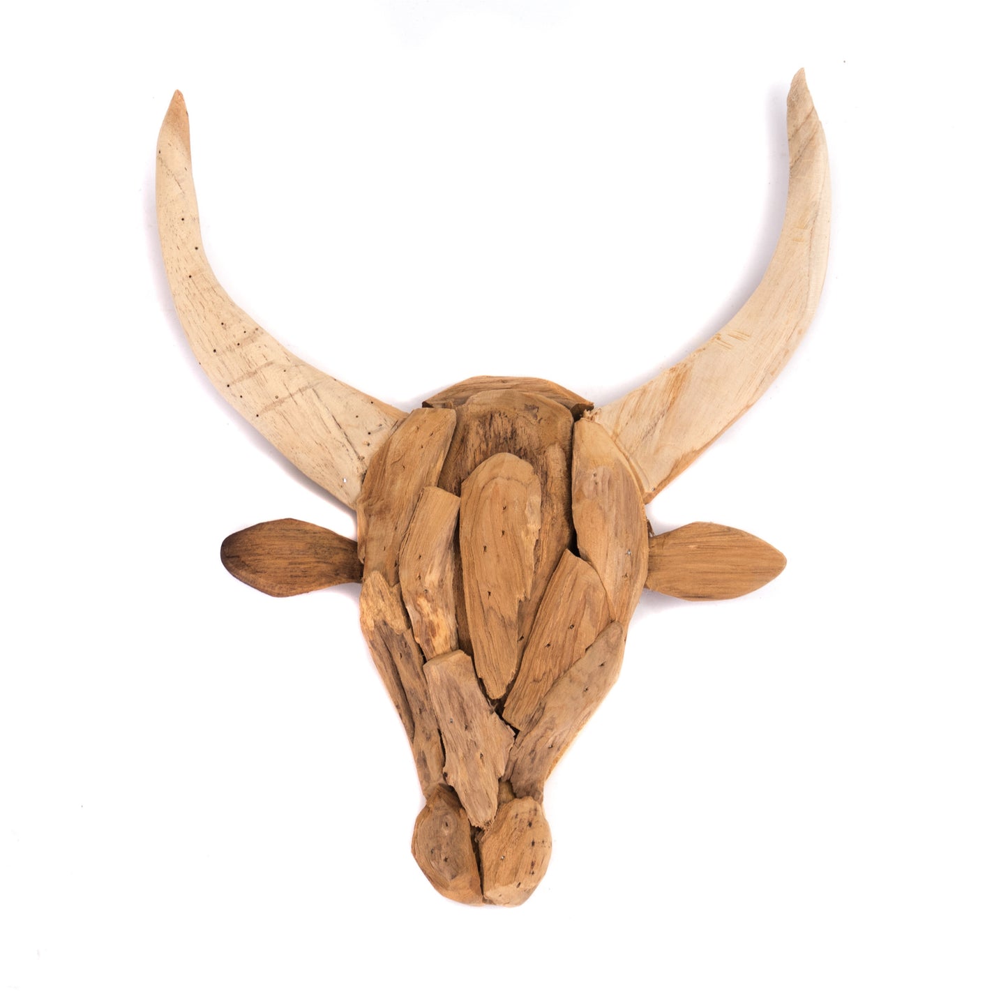 WAND DEKO "BULL HEAD" | Teakholz, 34 cm | Treibholz Deko Geweih