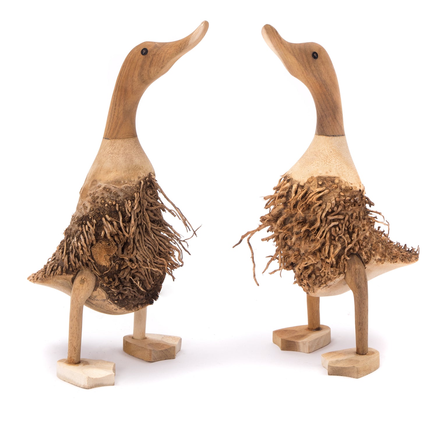 HOLZ ENTE "DUCK" | Bambus, 33x15cm (HxL) | Wurzel Ente, Enten Skulptur