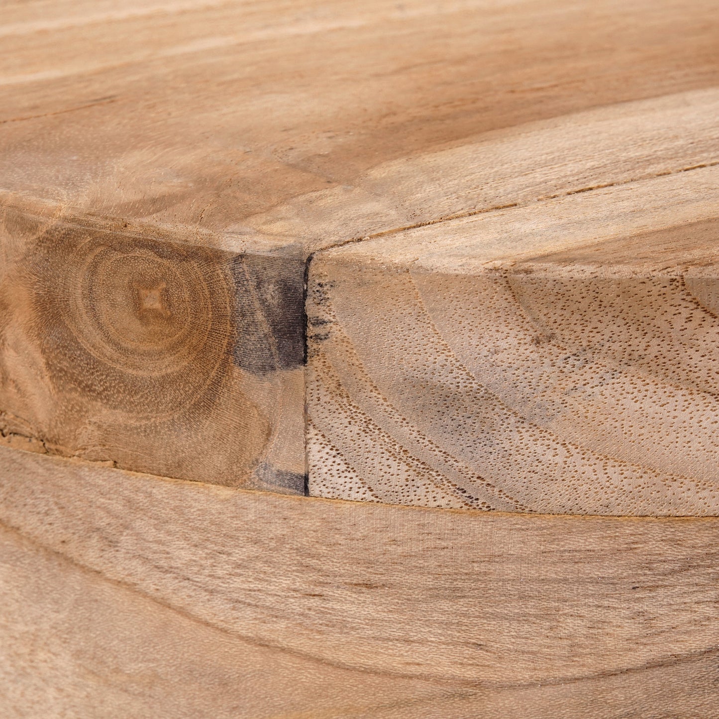 RUNDER TEAK HOCKER "NOVI" Naturhocker