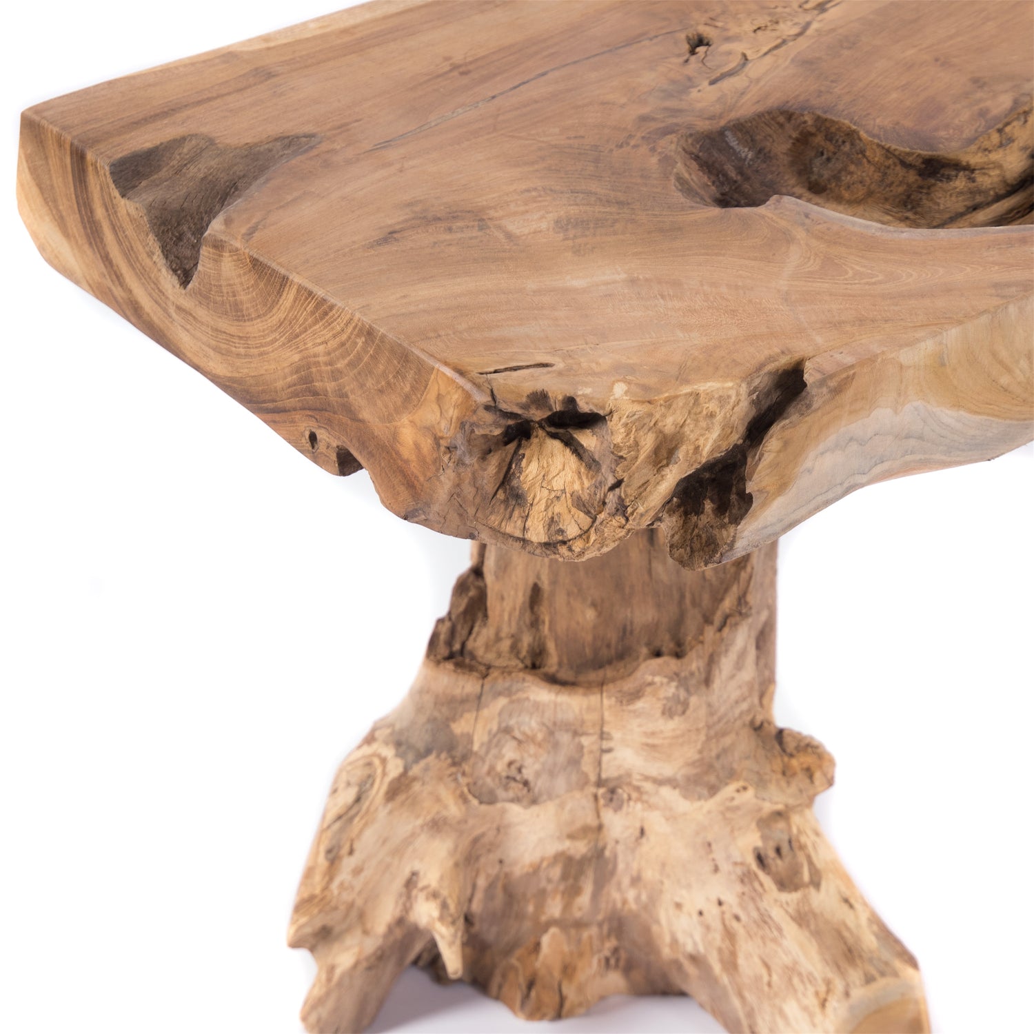 TEAK WURZELHOLZ BANK "ALVARO" | 113 cm | Holz Sitzbank