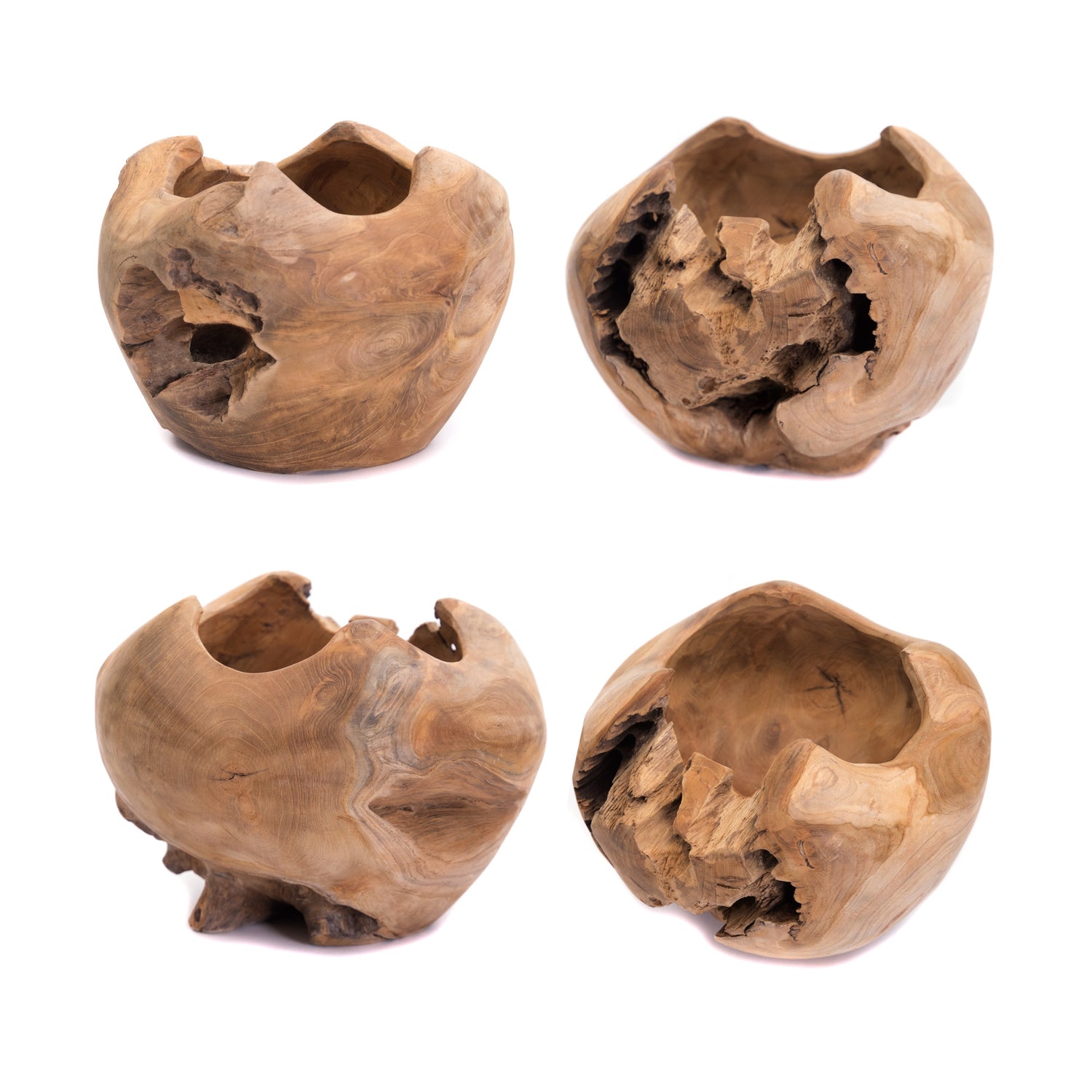 WURZELHOLZ ÜBERTOPF "CONE" | Teak, 30 cm | Teakholz Blumentopf