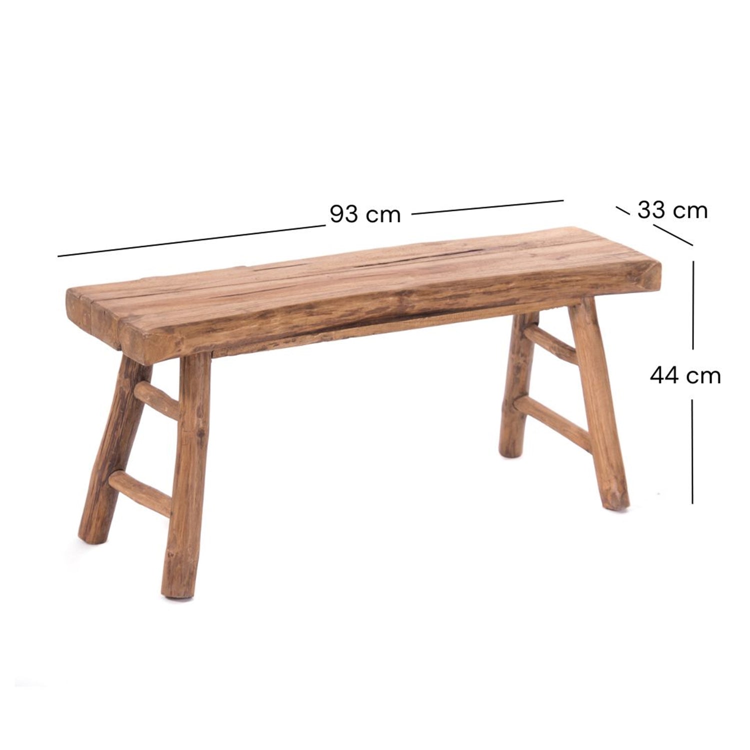 HOLZBANK "MALU 93" | Teakholz, 93x44 cm | Natur Sitzbank