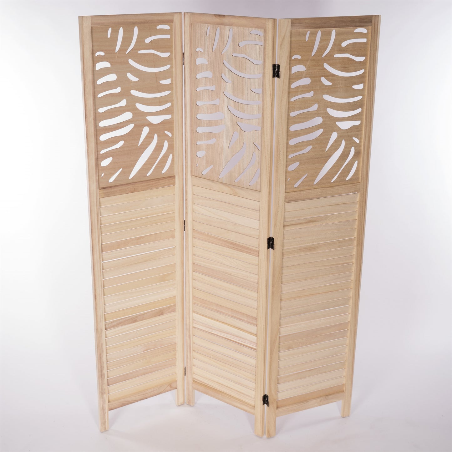 RAUMTEILER "PALM" | Holz 170x120cm natur | Paravent Stellwand klappbar