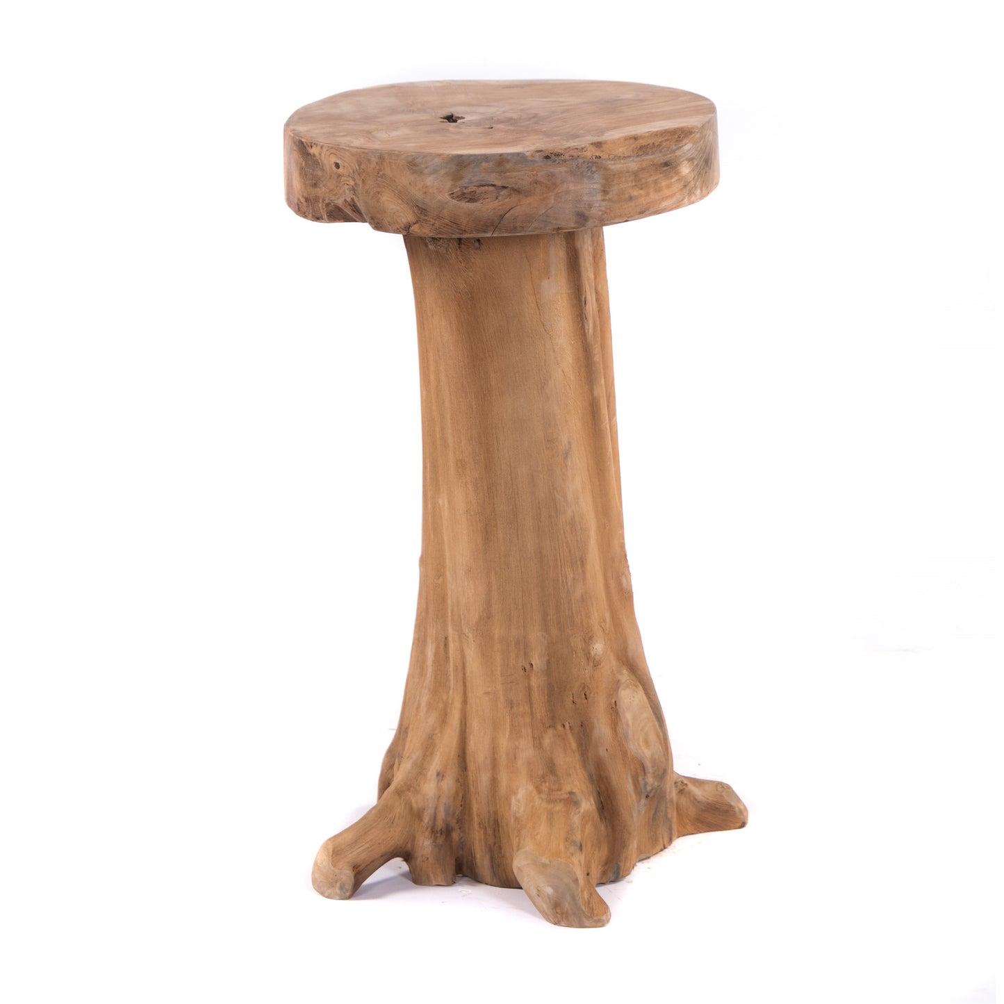 BAUMSTAMM BAR HOCKER "PHILO" | Teak, 70 cm | Wurzel Sitzhocker