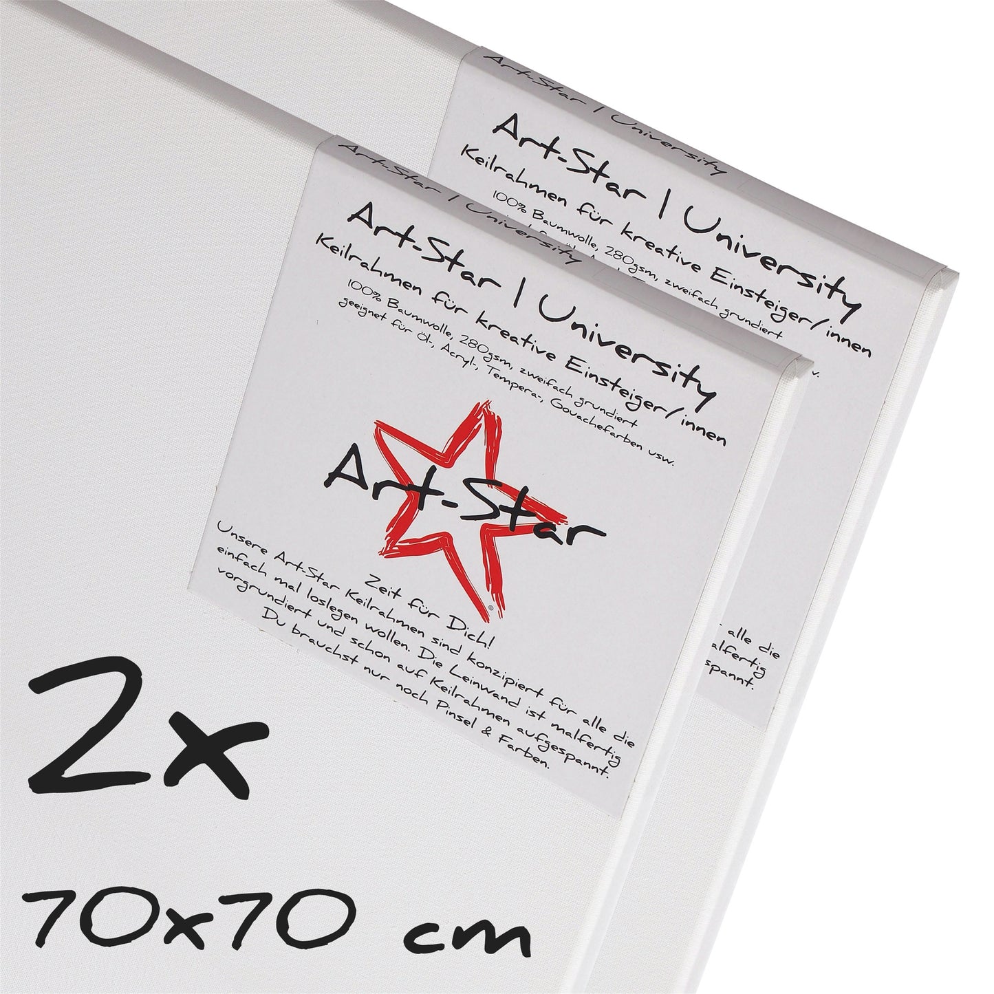 2x ART-STAR UNIVERSITY KEILRAHMEN 70x70cm | blanko Leinwände zum malen