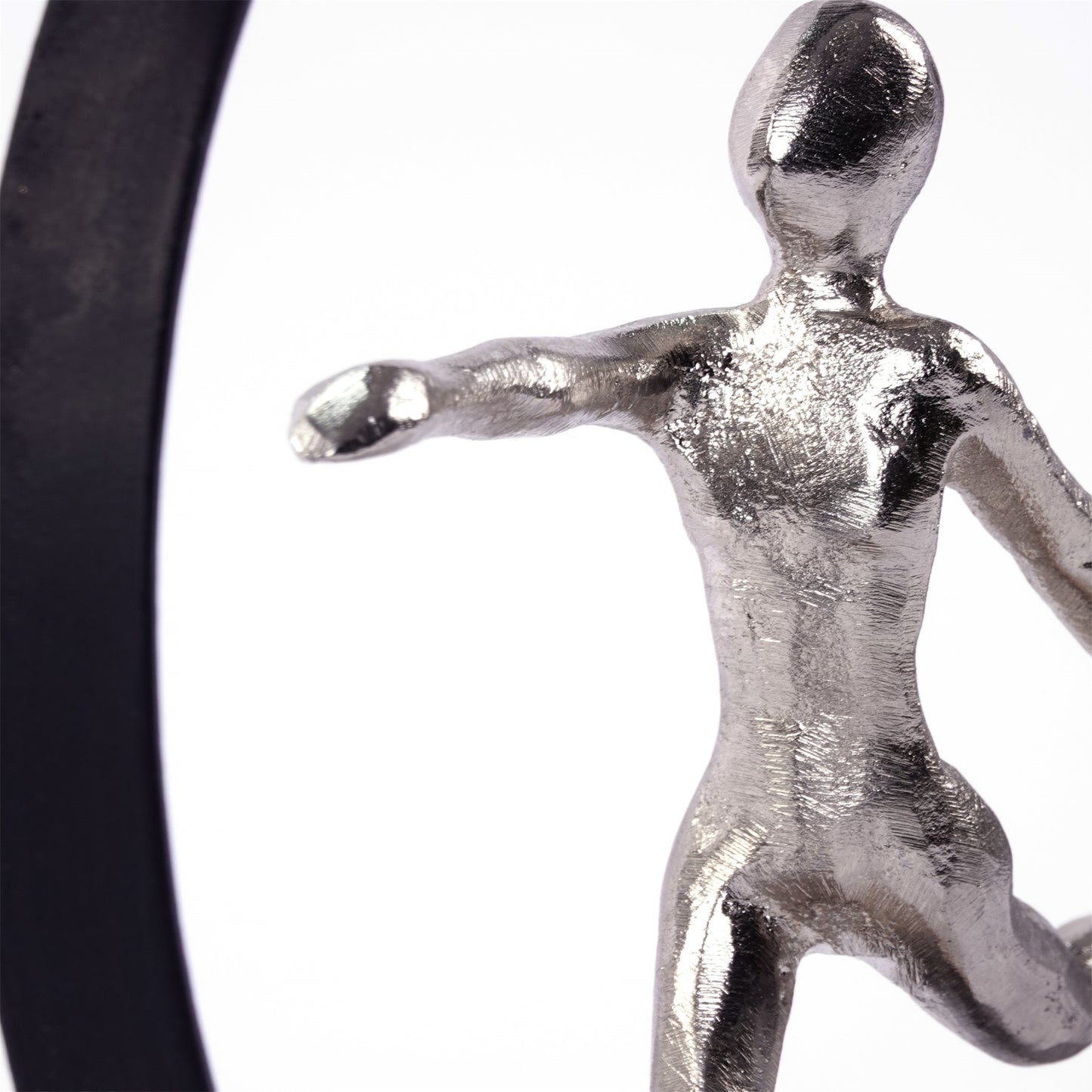 SKULPTUR "MOVE" | Metall, Mangoholz | Deko Aufsteller laufende Person