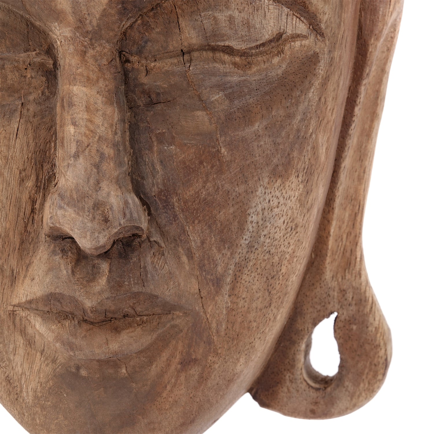 BUDDHA SKULPTUR "BALI" | Mangoholz, 49cm | Deko Maske, Buddha Figur