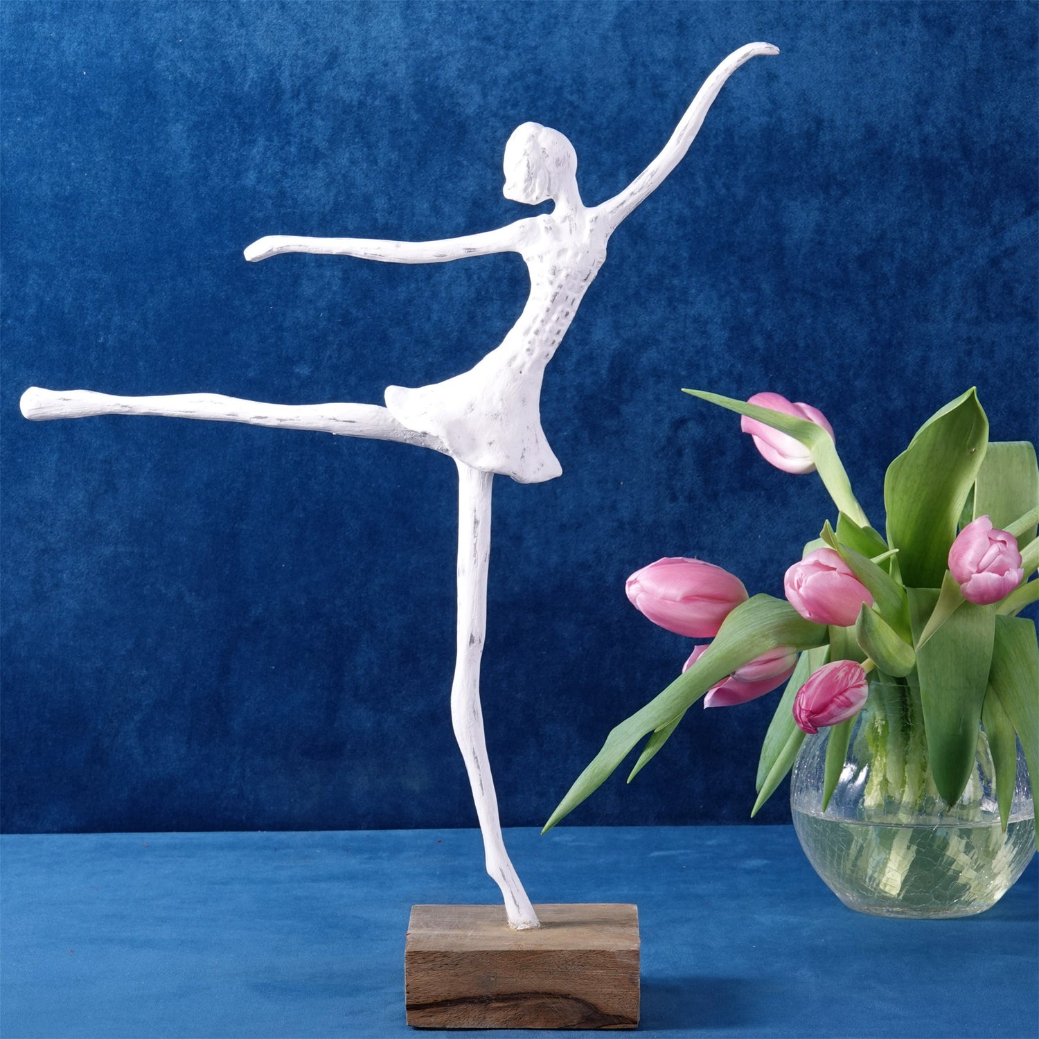 BALLERINA FIGUR "BALLETT I" | weiß, 40cm | Ballett Tänzerin Skulptur