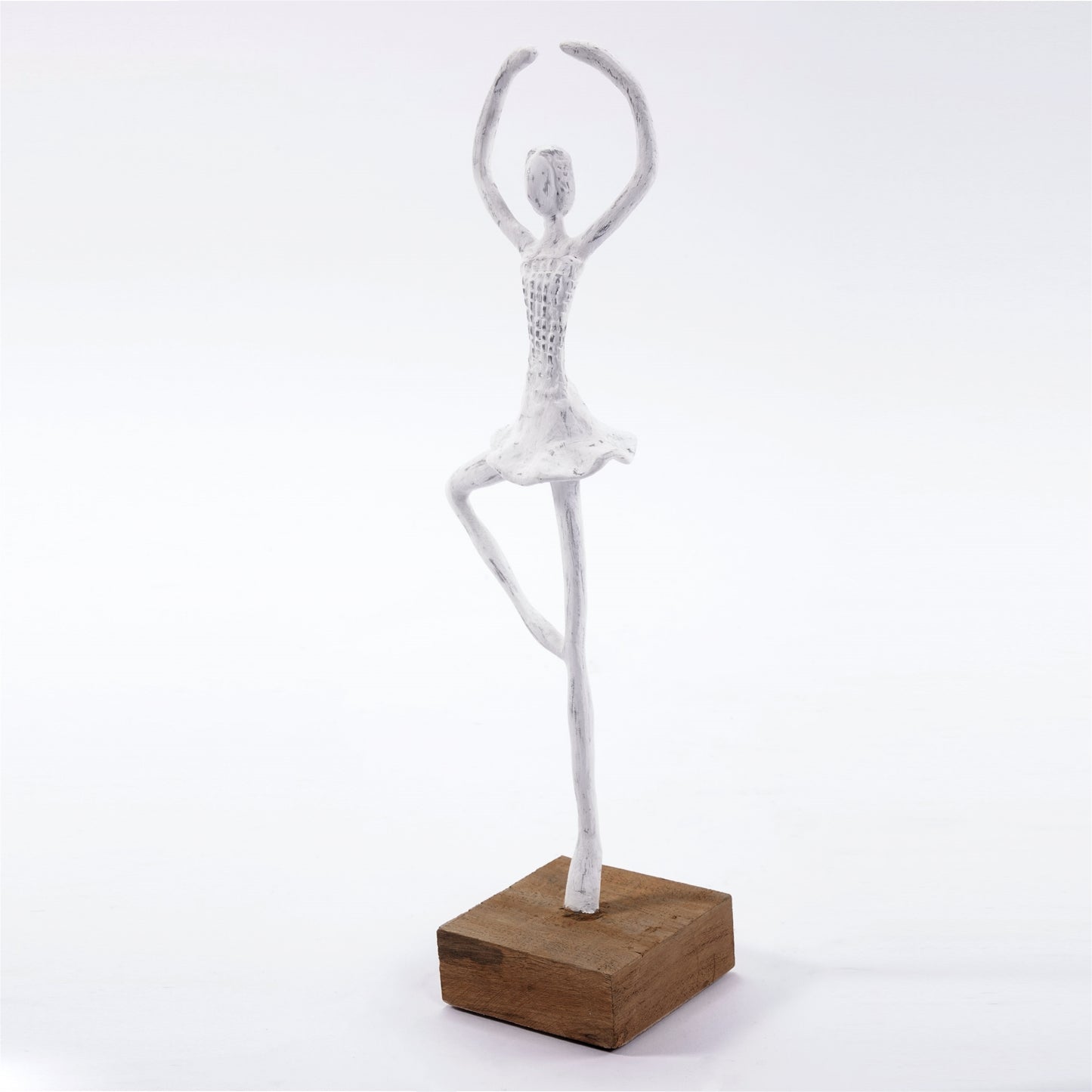 BALLERINA SKULPTUR "BALLETT II" | Weiß | Ballett Tänzerin Pirouette