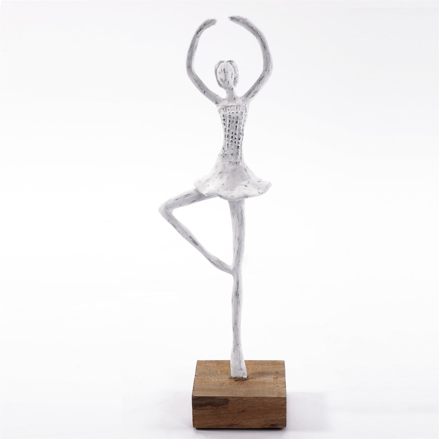 BALLERINA SKULPTUR "BALLETT II" | Weiß | Ballett Tänzerin Pirouette