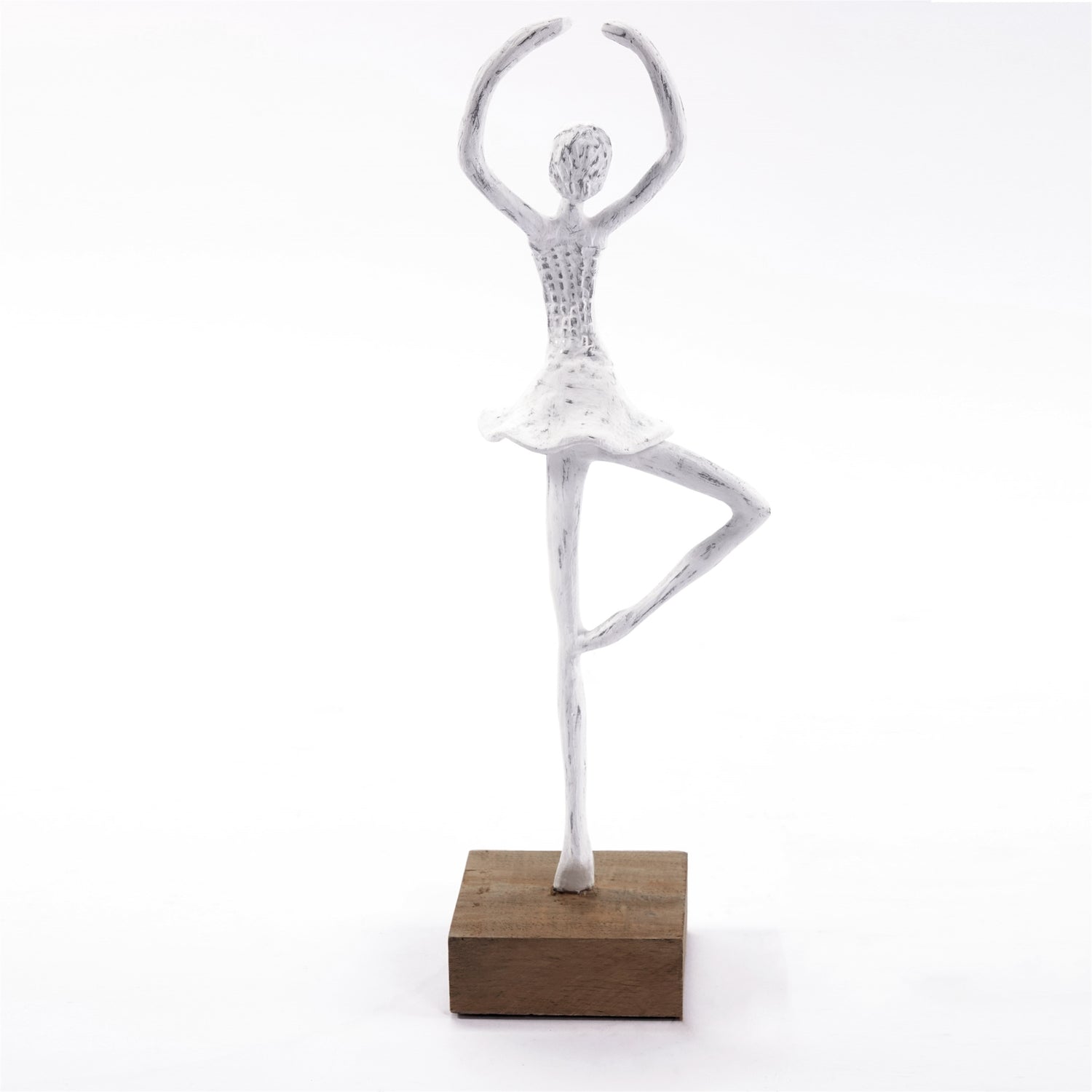 BALLERINA SKULPTUR "BALLETT II" | Weiß | Ballett Tänzerin Pirouette