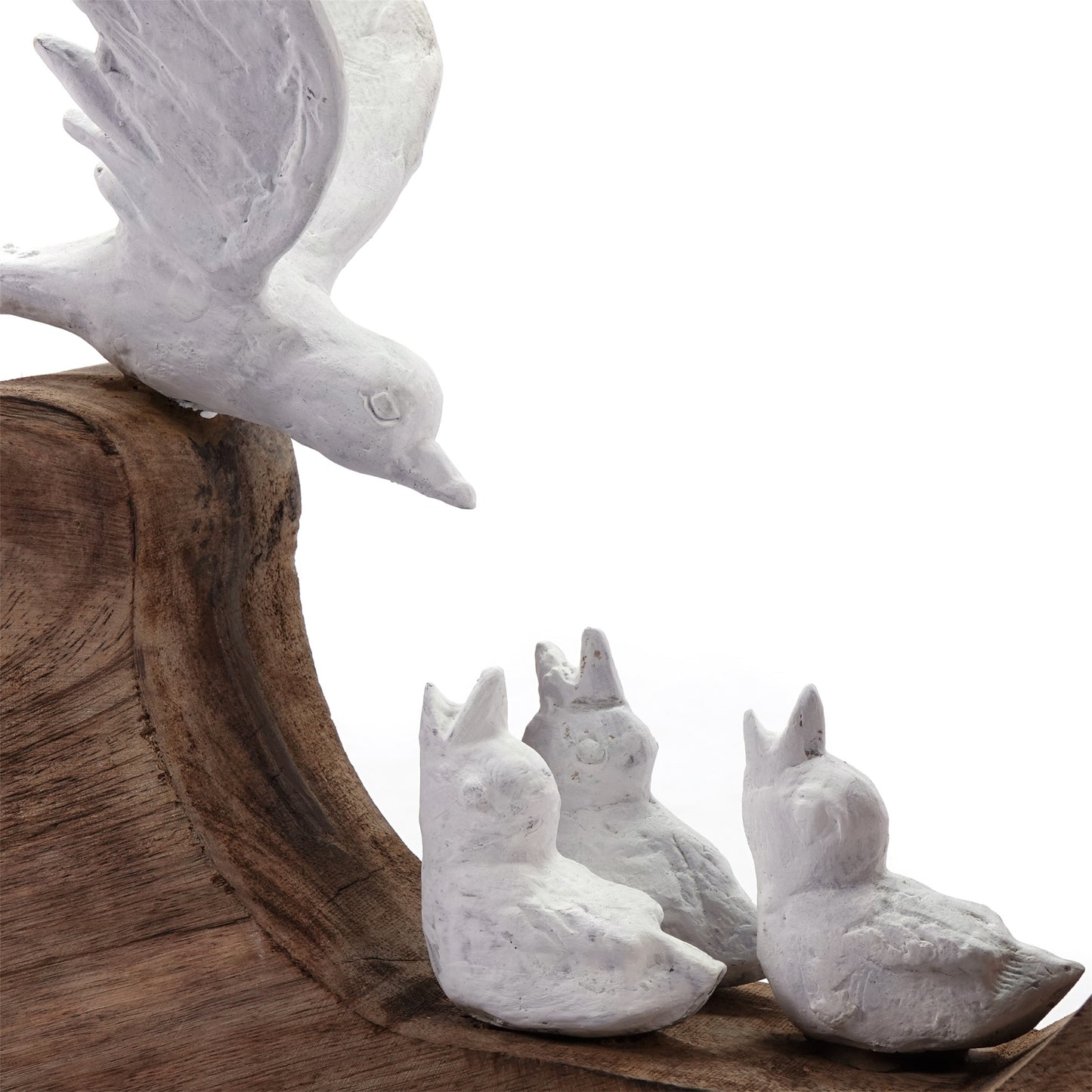 SKULPTUR "BIRD FAMILY" | Mangoholz, 29cm | Vogel Deko Objekt, Figur