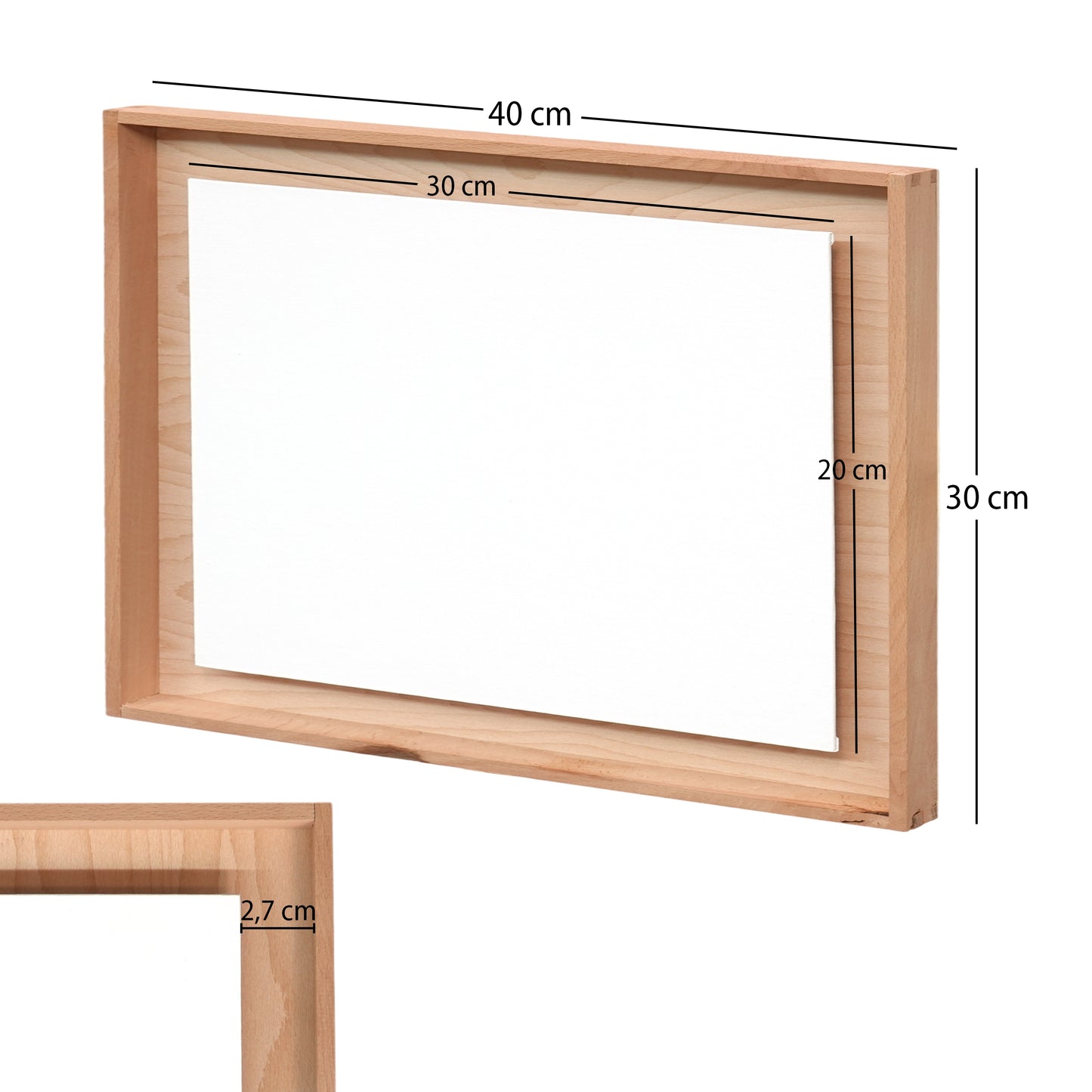 2x SCHWEBENDE MALPLATTE MIT RAHMEN 30x40 cm | Maler Set