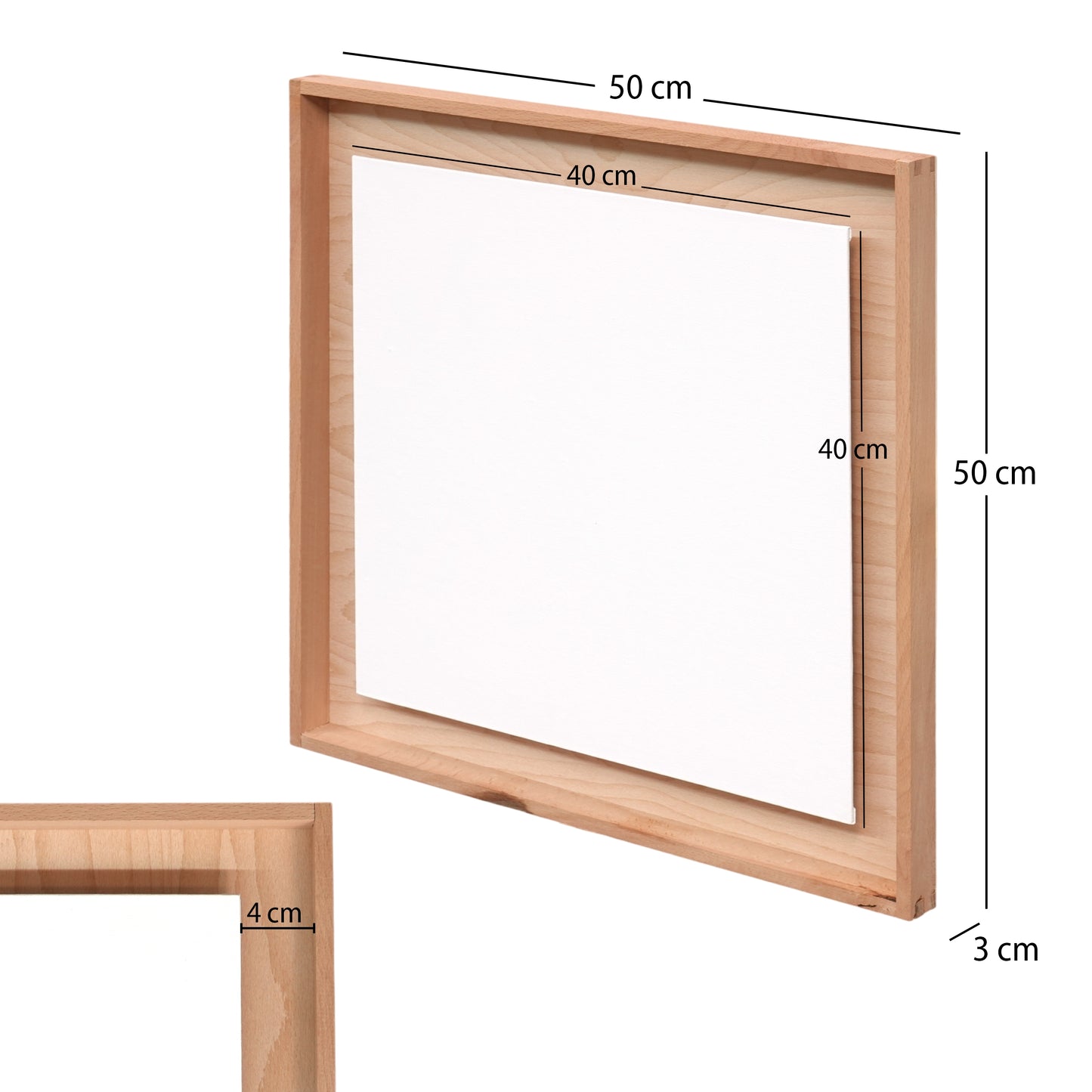 2x SCHWEBENDE MALPLATTE MIT RAHMEN 50x50 cm | Maler Set