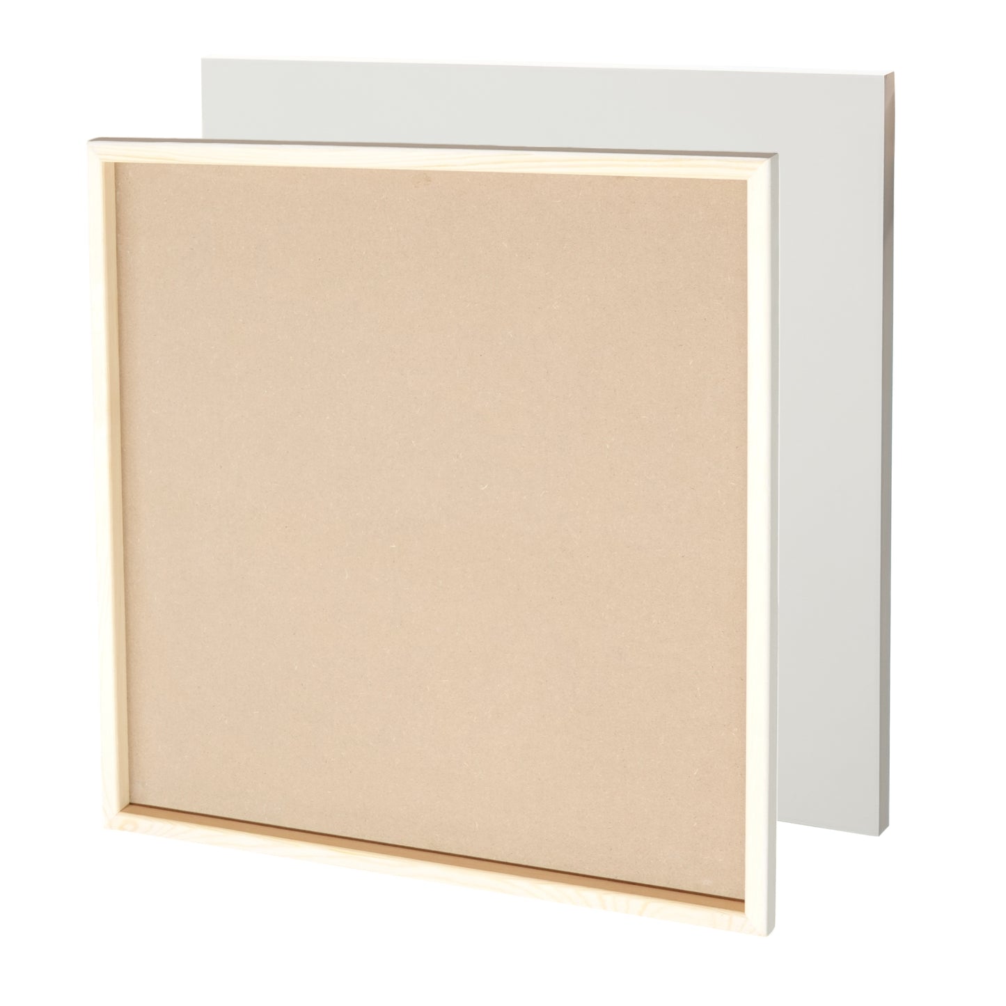 2x HOLZ Malgrund 50x50 cm | Kiefernholz Leinwand, bemalbarer Rahmen