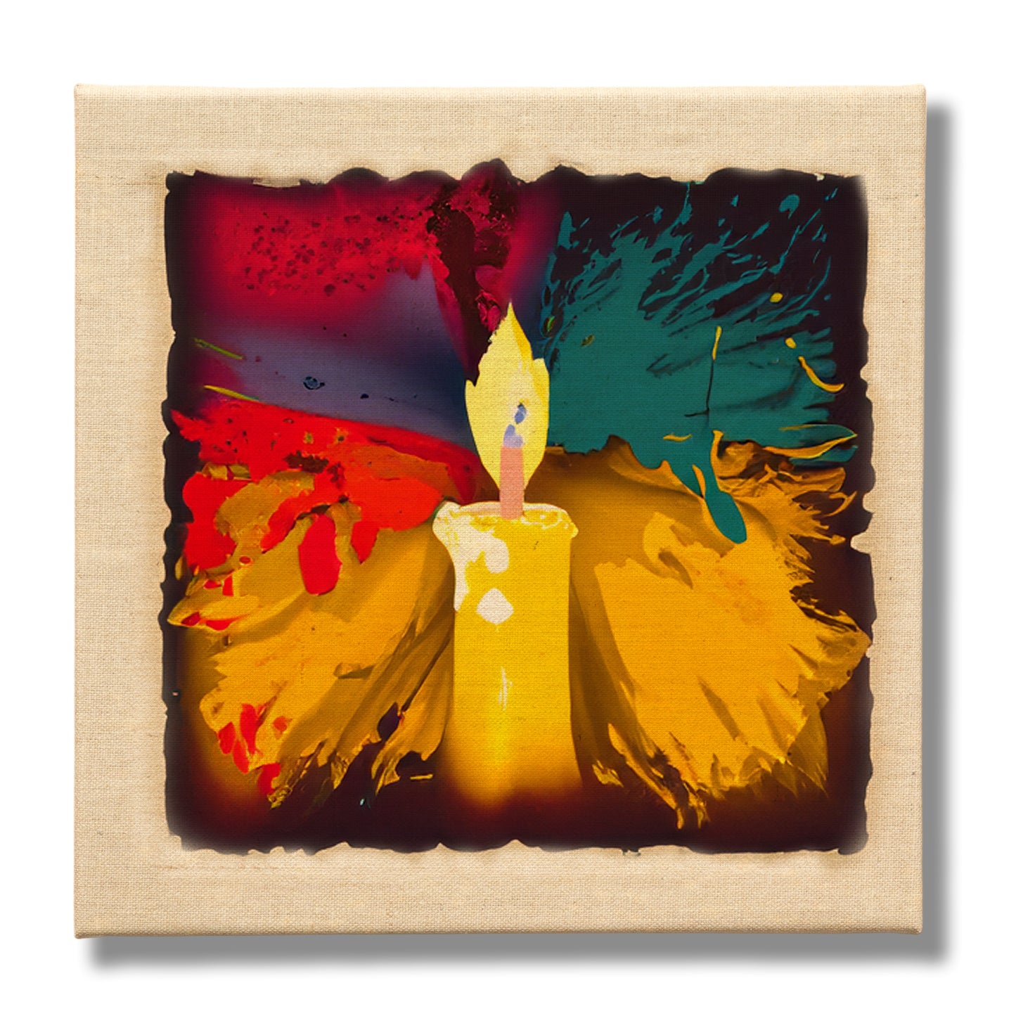 4x ARTIKUM JUTE 30x30cm | bemalungsfertige Leinwände