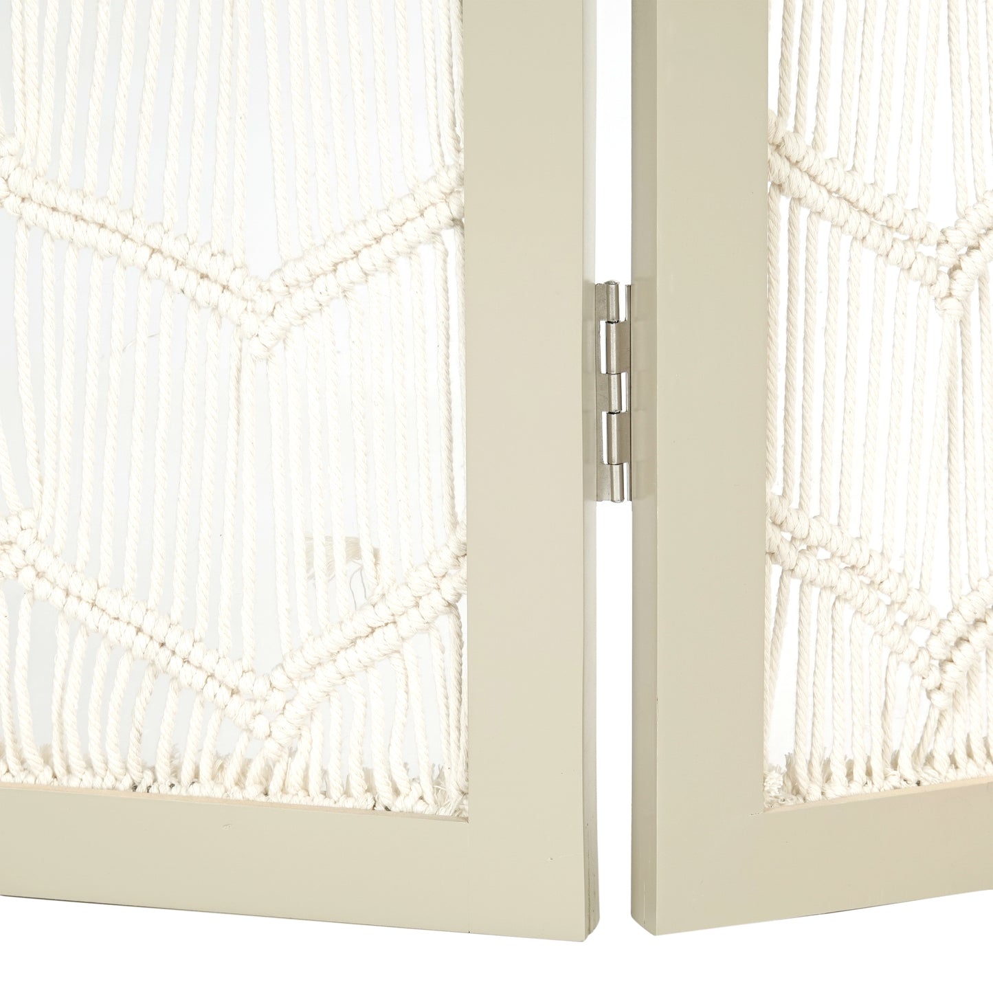 RAUMTEILER "INDIAN SUMMER" | 170x120cm, Makramee, weiß | Deko Paravent