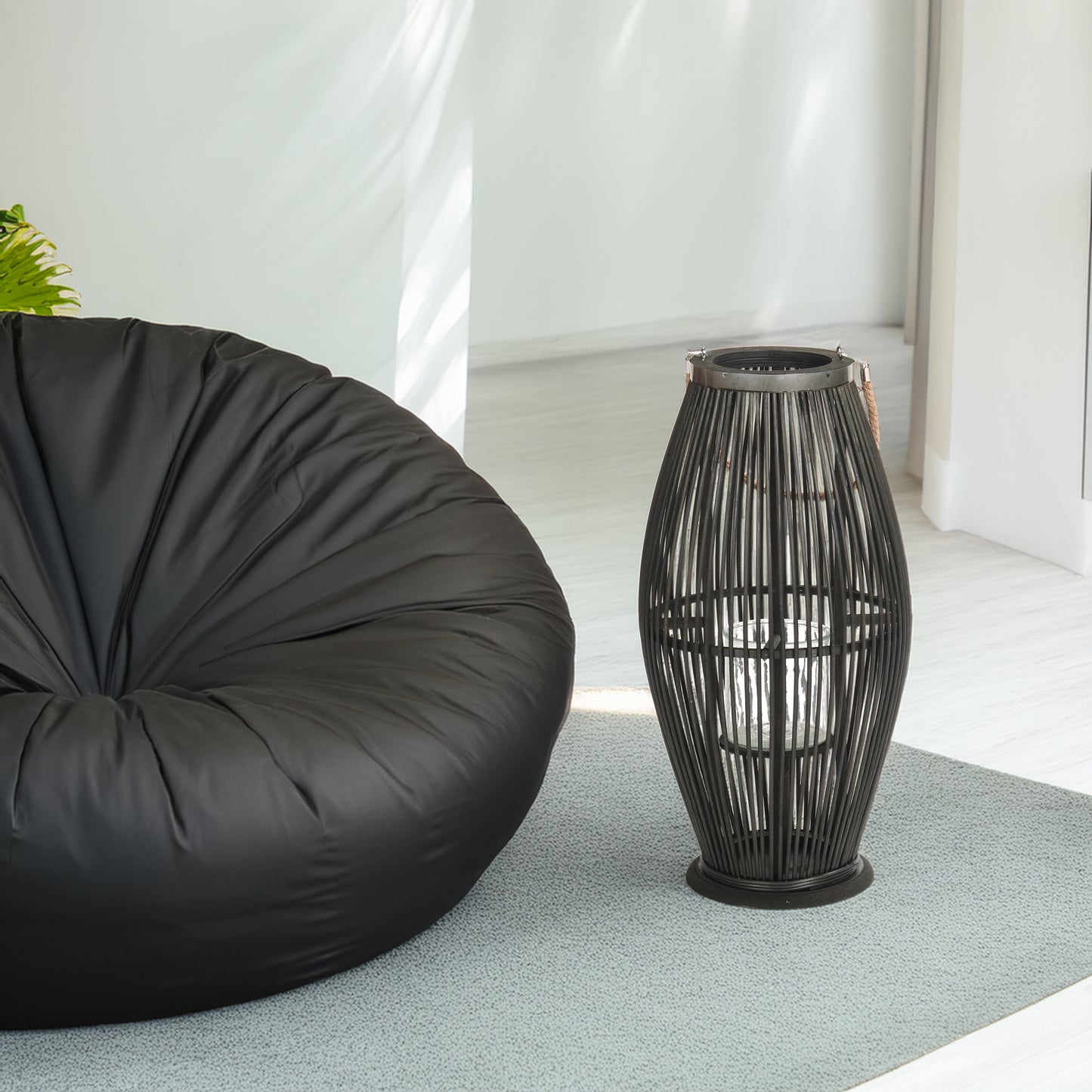 Deko LATERNE "ZYA" | Bambus | Natur Windlicht