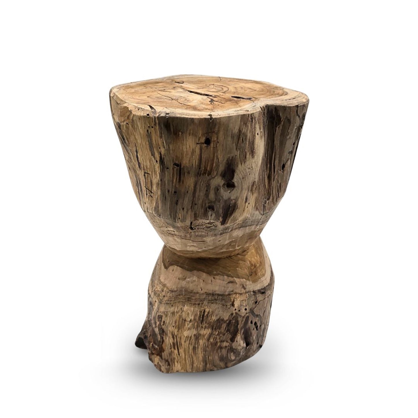 BEISTELLTISCH "MESH" | Teak | Holz Blumen Hocker, Nachttisch