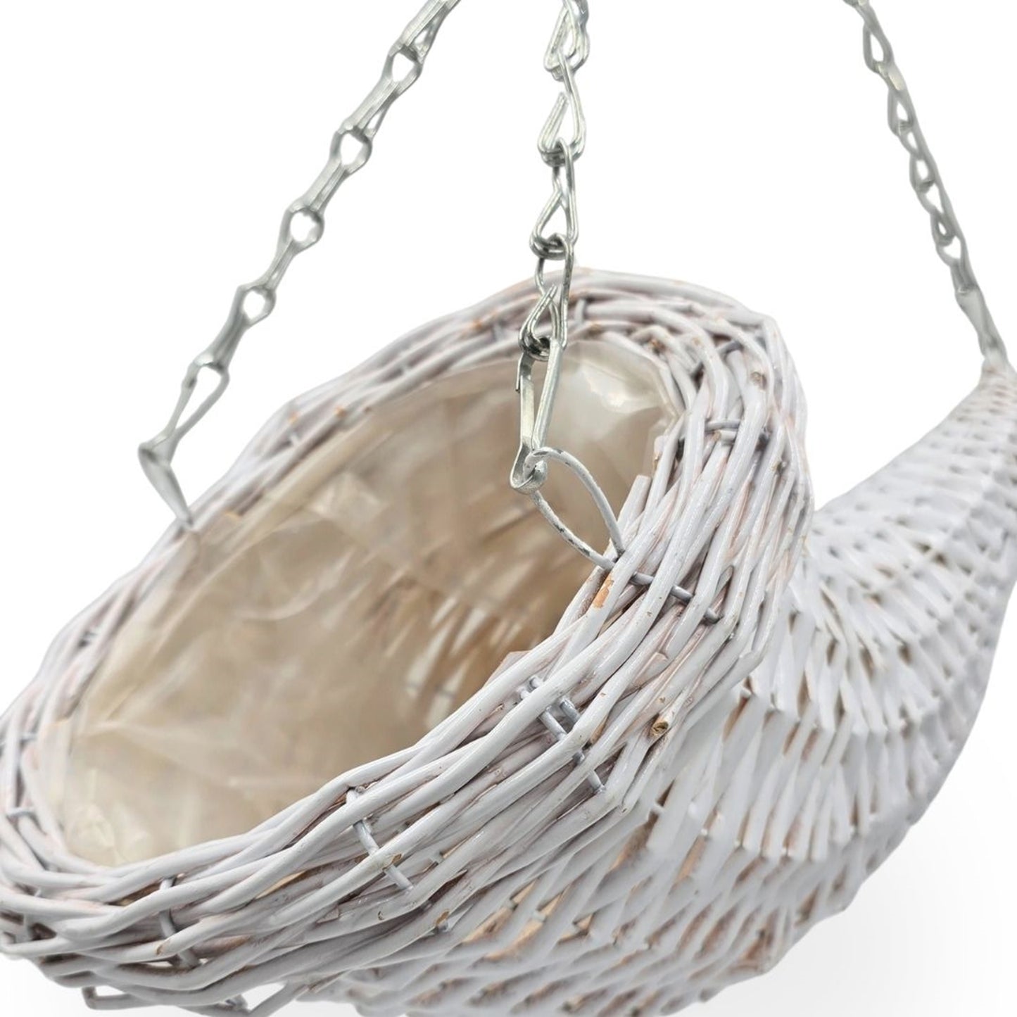 Blumenampel Füllhorn Weidenholz 40x30 klein | Farbe: weiß