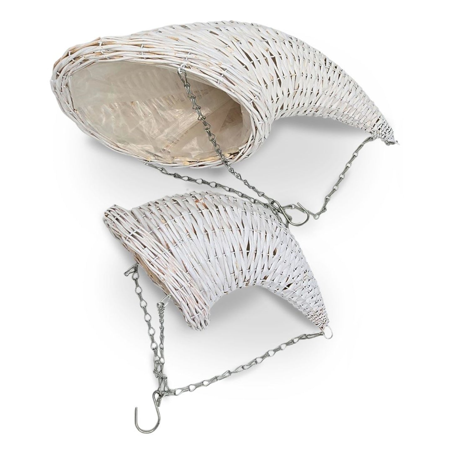 BLUMENAMPEL "FÜLLHORN" | 2er Set, Rattan | handgefertigt Korbgeflecht