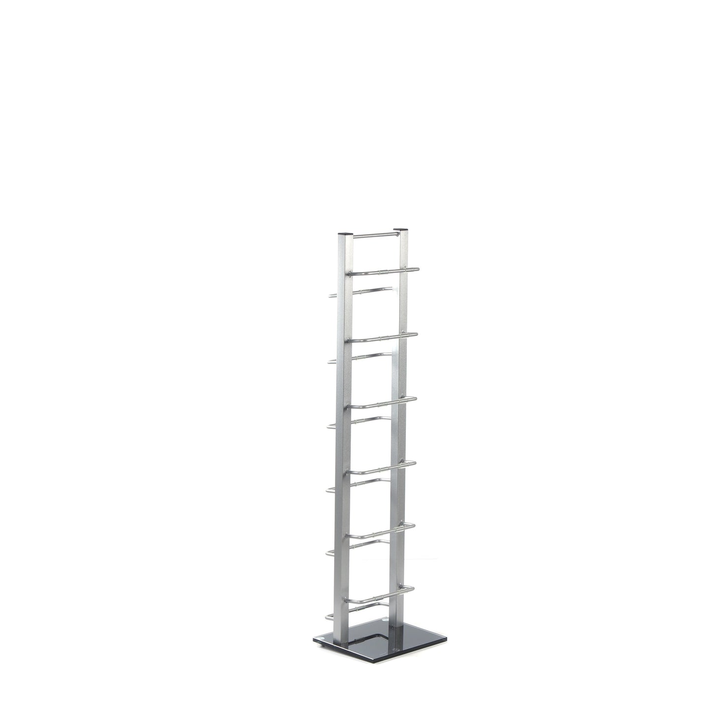 DESIGN CD STÄNDER "TOWER" | silber, 92 cm, Aluminium | für 85 CDs