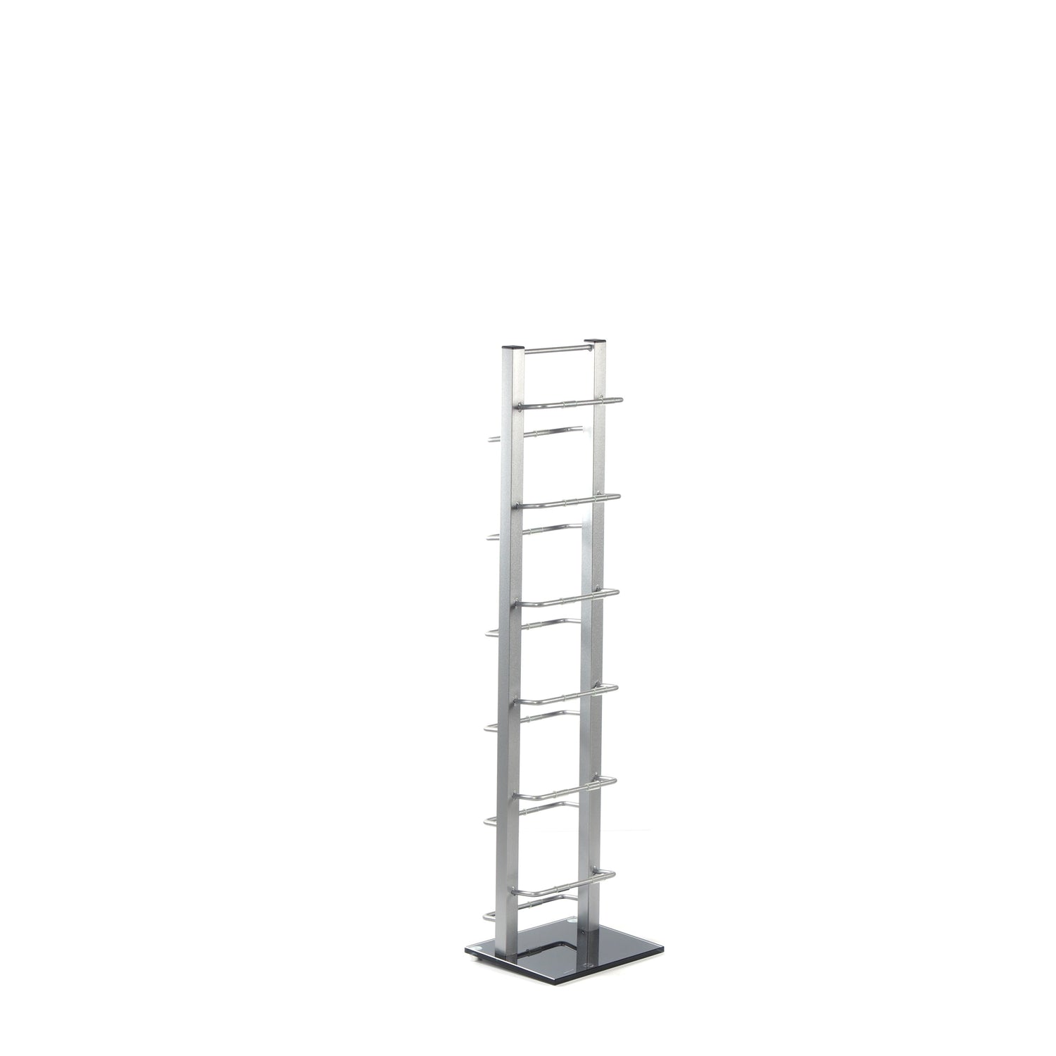 DESIGN CD STÄNDER "TOWER" | silber, 92 cm, Aluminium | für 85 CDs
