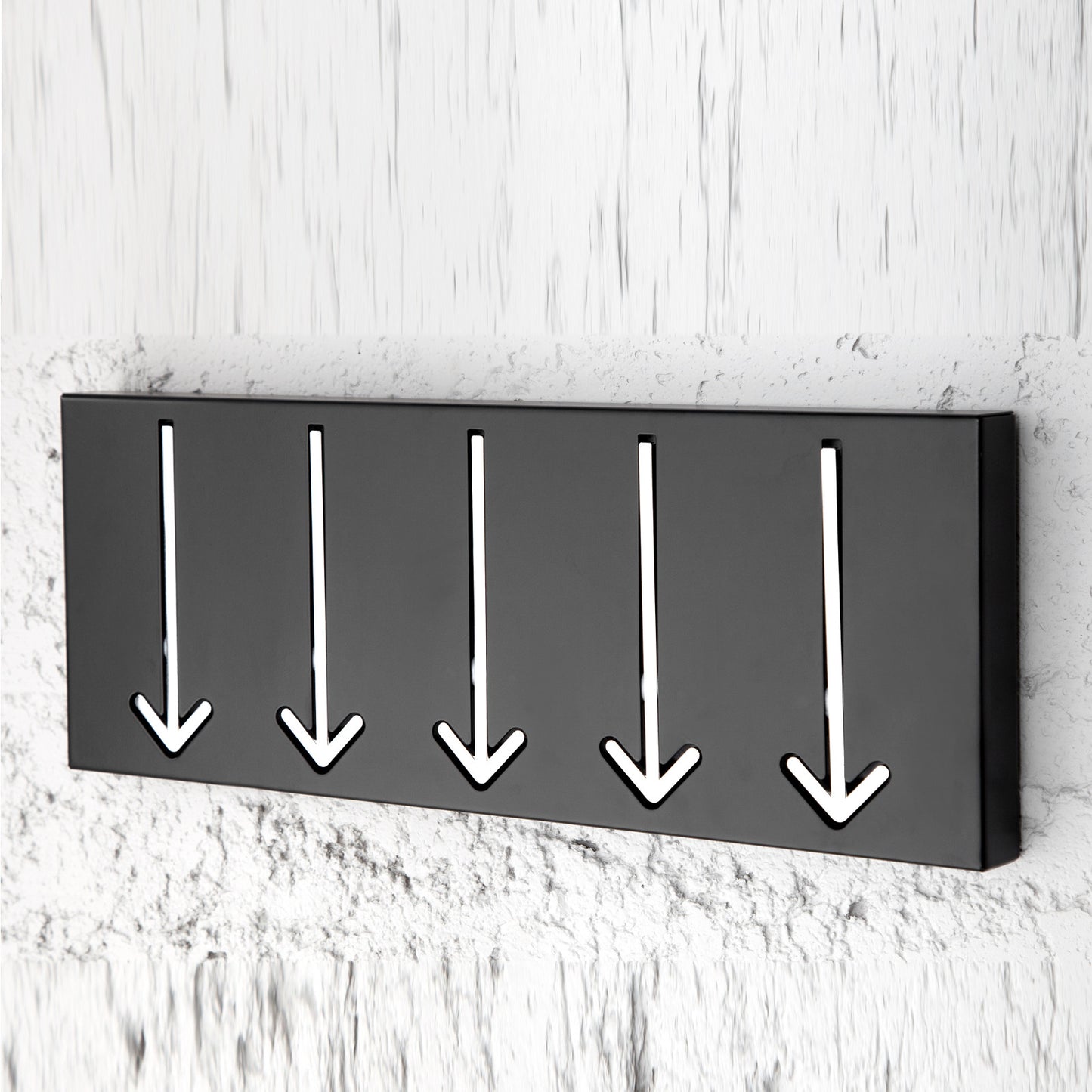 WANDGARDEROBE "POINTER" | 5 Haken, schwarz | origineller Wandhaken