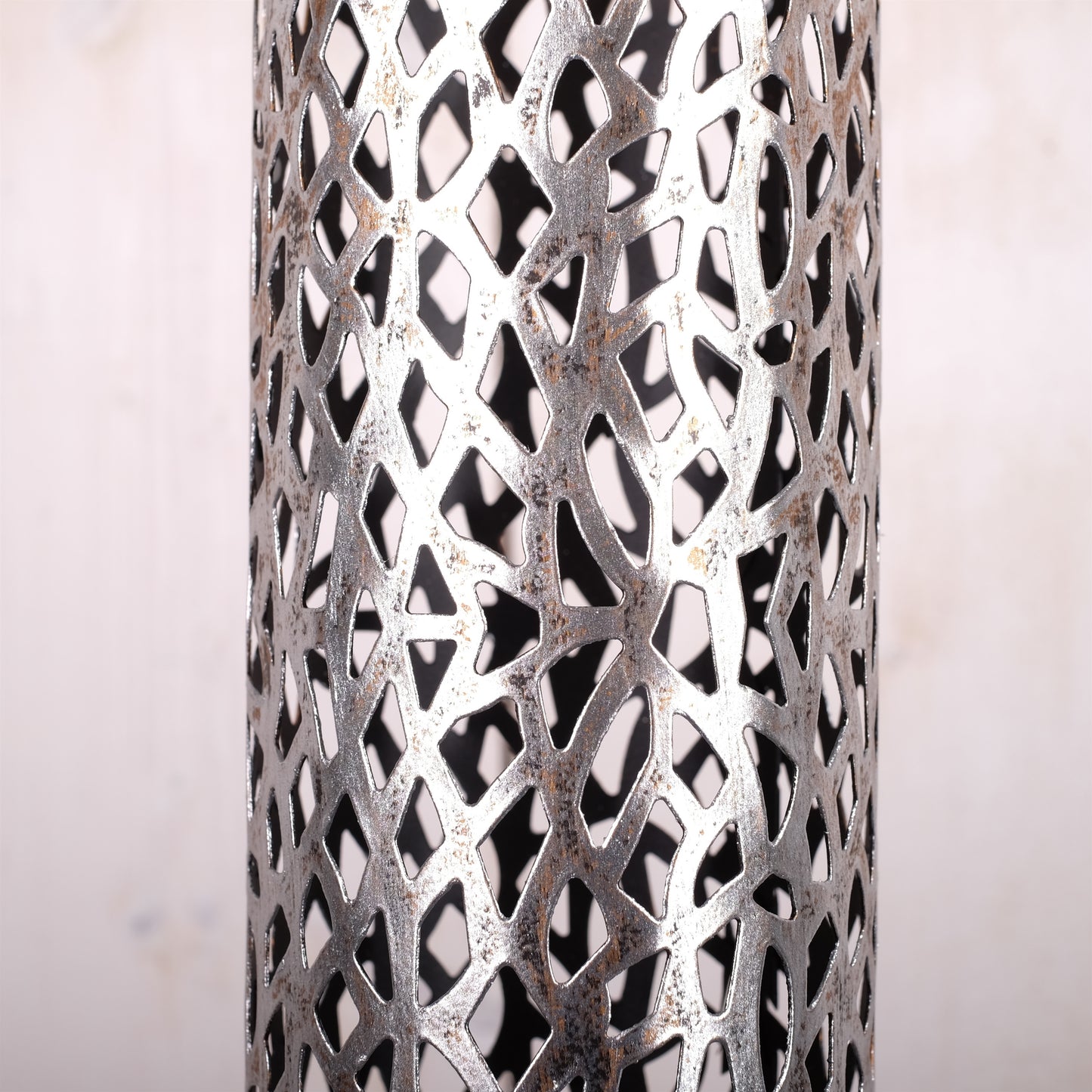 RIESEN KERZENSTÄNDER "ETERNAL II" | Metall 100cm, antik-silber | Säule