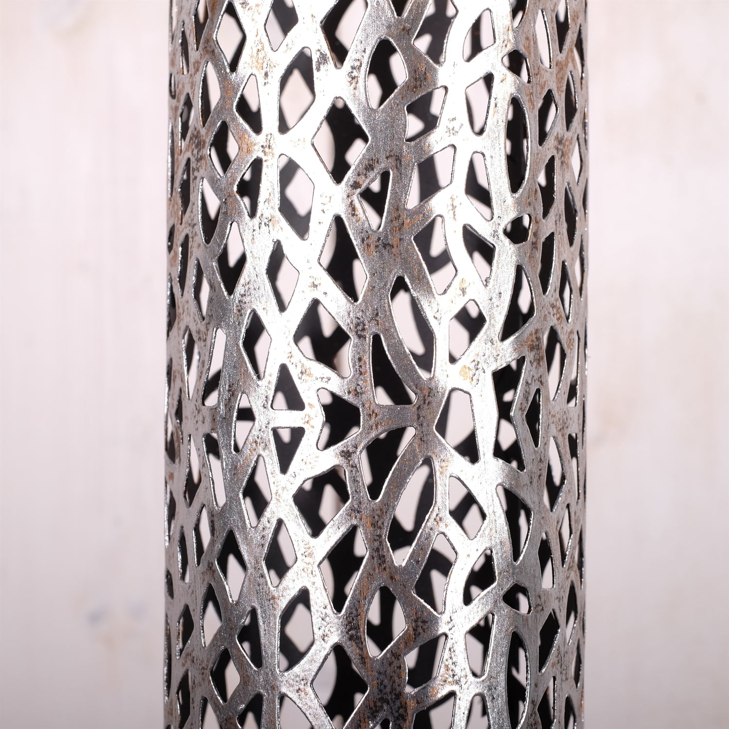 RIESEN KERZENSTÄNDER "ETERNAL II" | Metall 100cm, antik-silber | Säule