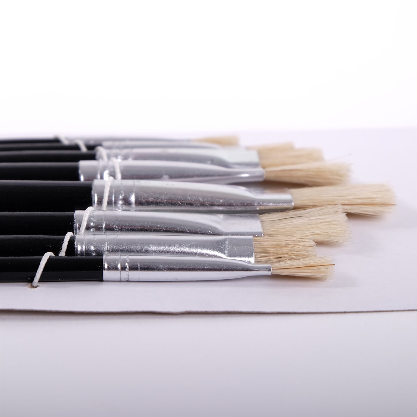 8 tlg. Malpinsel Set | eckig, Aluminium, versch. Größen | Naturhaar