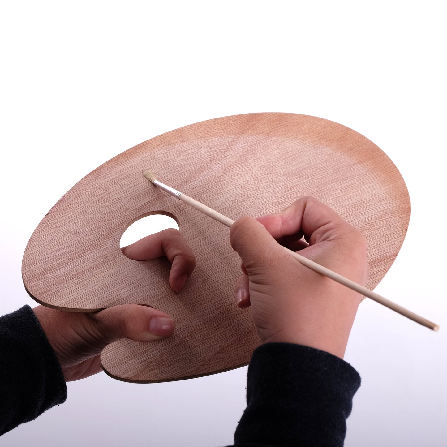 Stabile Holz Mischpalette | oval, 20 x 30 cm, 5 mm | Farbmischpalette