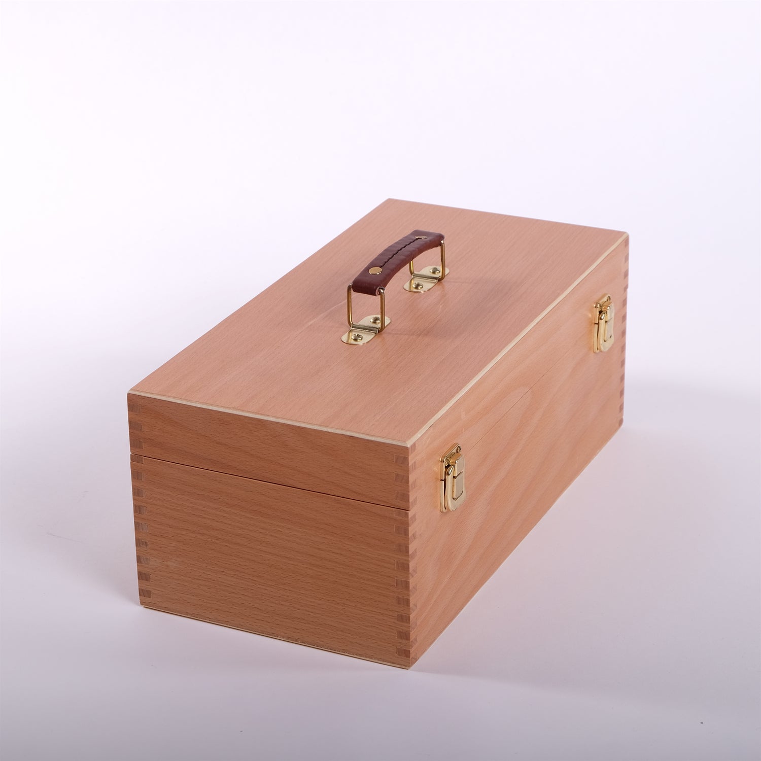 Pinselkasten aus Holz | 40x20x15 cm, Buche | Künstlerbox für Pinsel