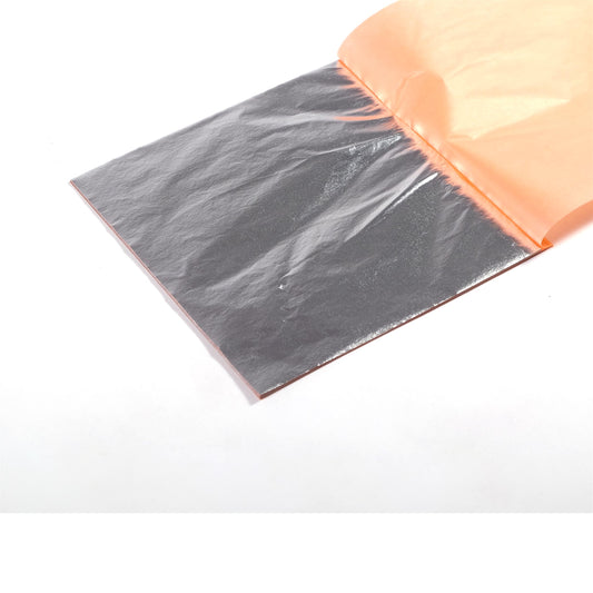 BLATTMETALL SILBER OPTIK 25 Blatt, 14x14cm | Künstler Silberfolie, Schlagmetall